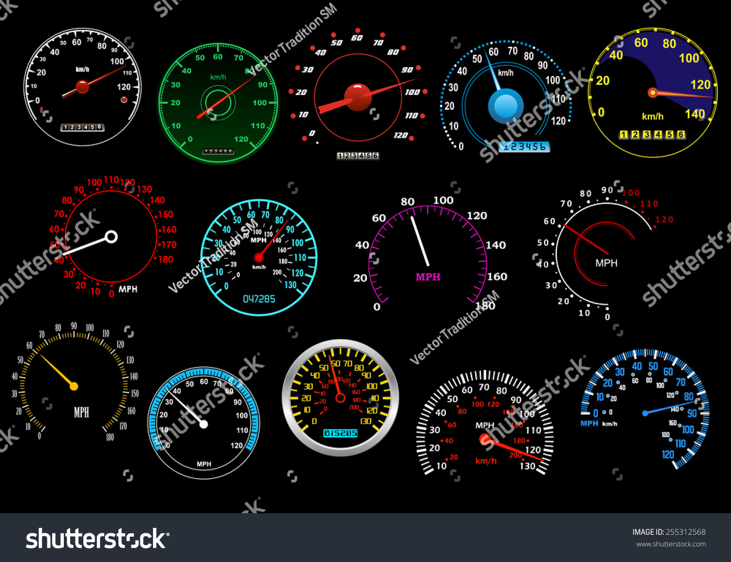 car speedometer stock footage