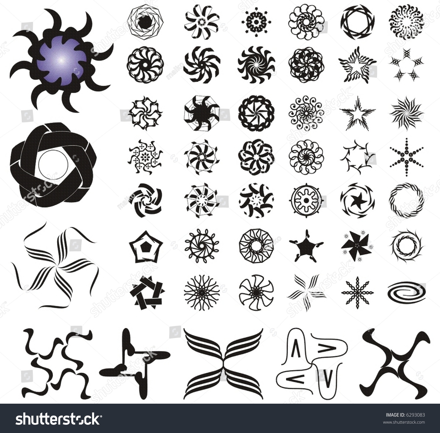 Various Objects And Stars Stock Vector Illustration 6293083 : Shutterstock