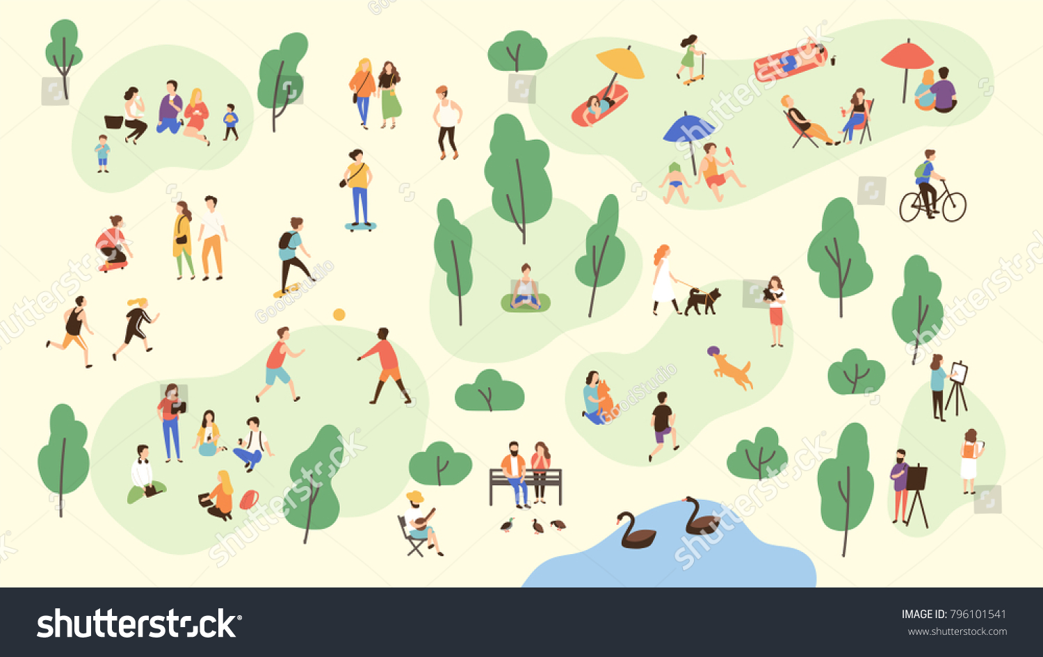 94,471 Cartoon people in park Images, Stock Photos & Vectors | Shutterstock