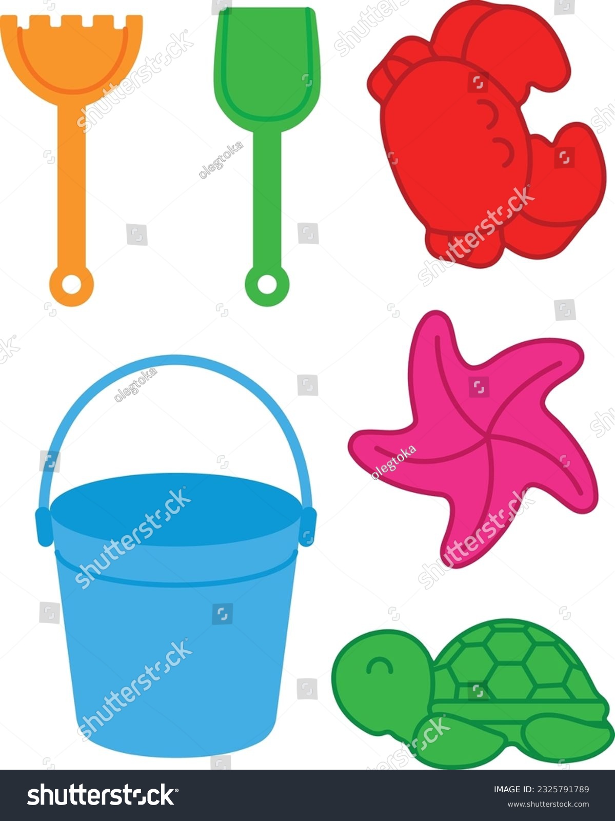 SVG of Various sand toys, vector illustration svg