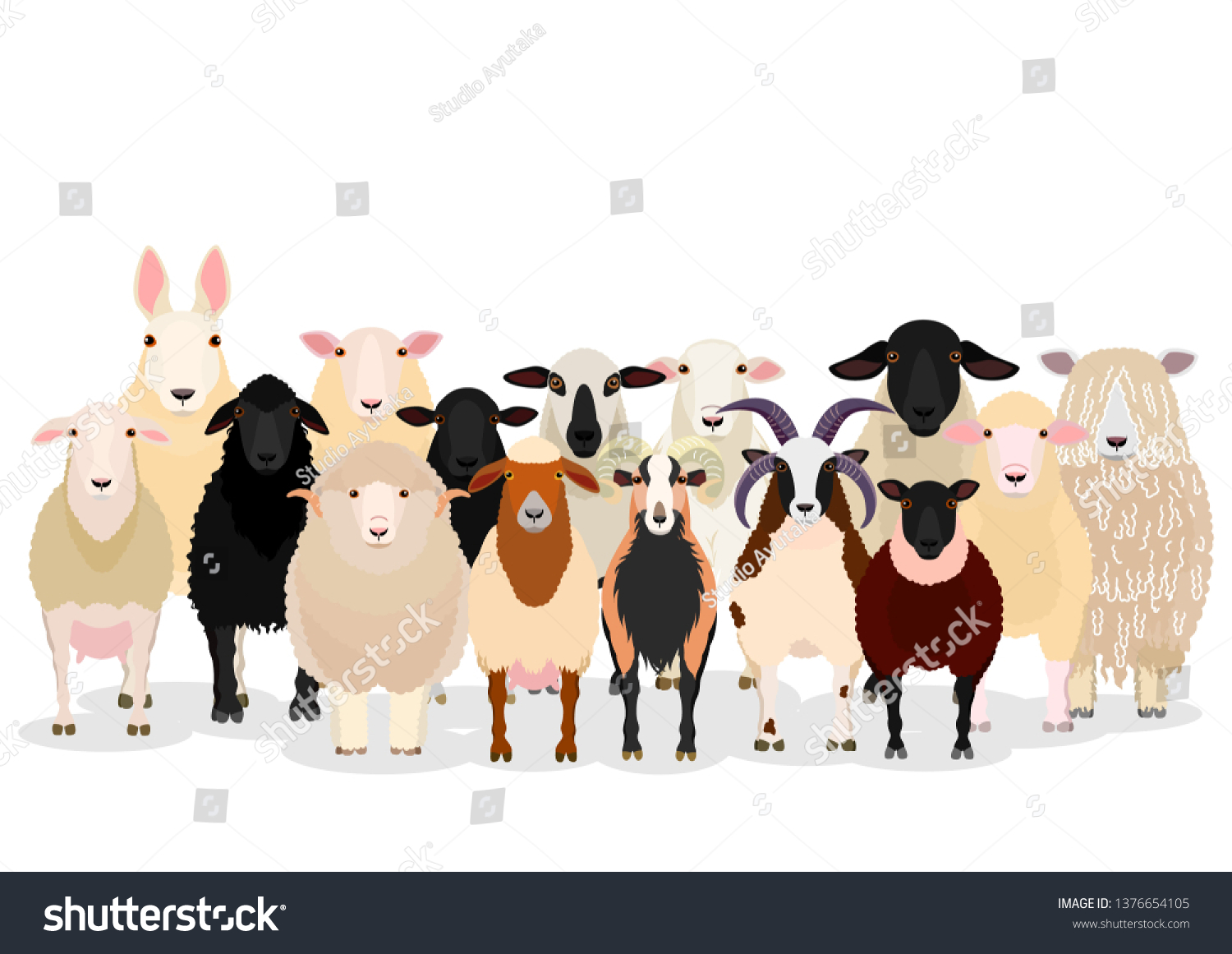 SVG of various sheep group svg