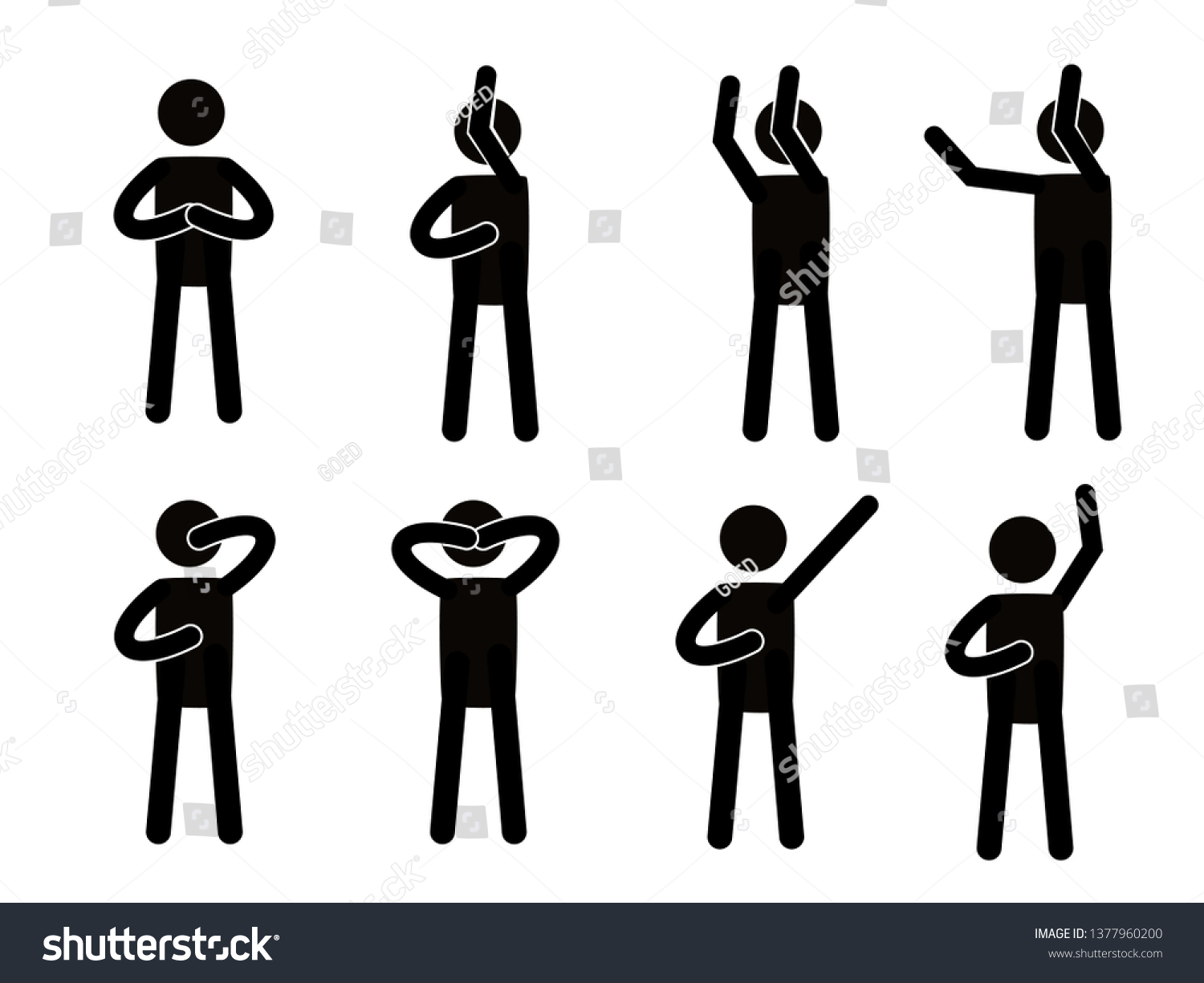 Various Standing Postures Poses Human Man Stock Vector (Royalty Free ...