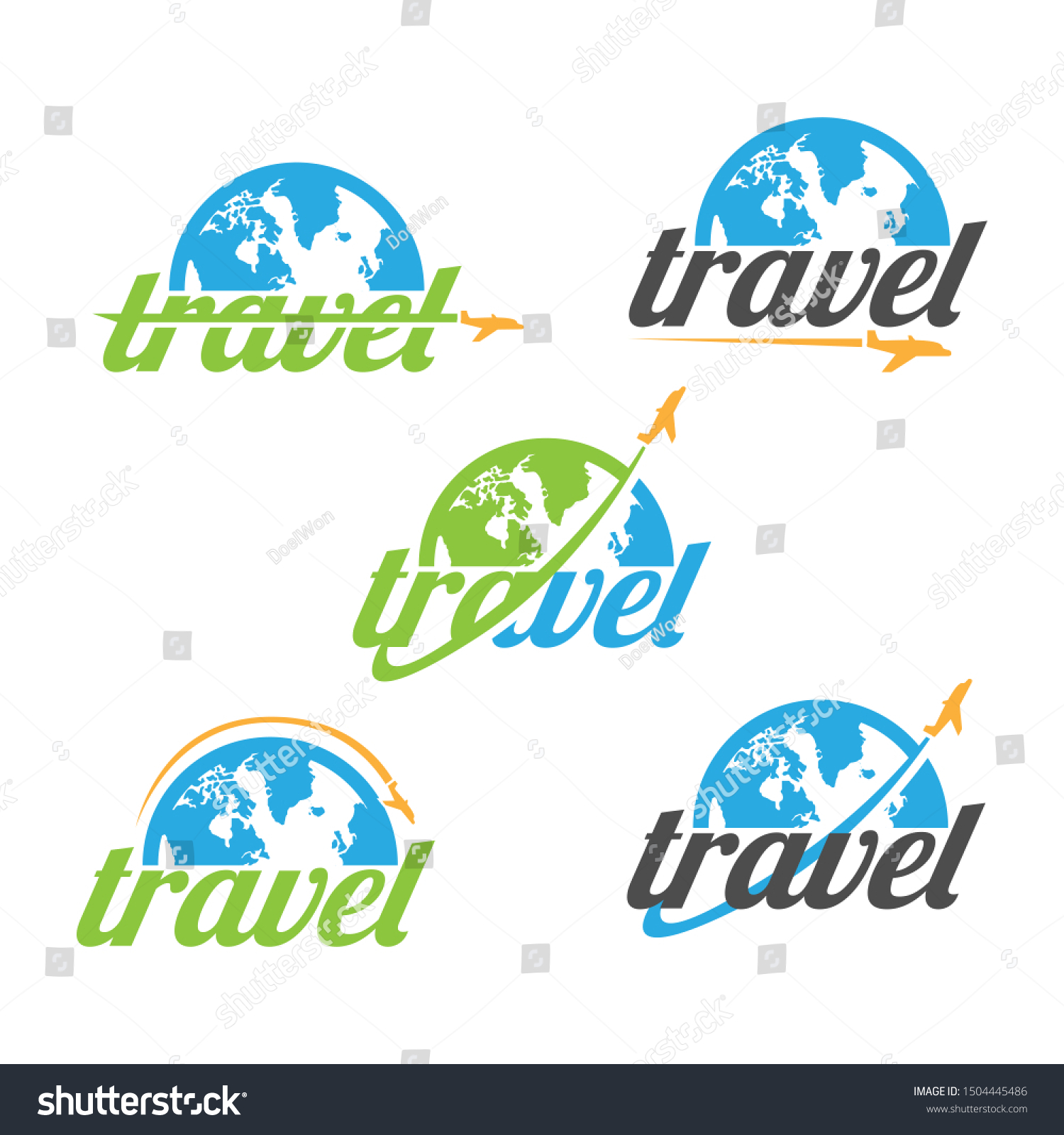 Various Travel Agency Logo Design Idea Stock Vector Royalty Free