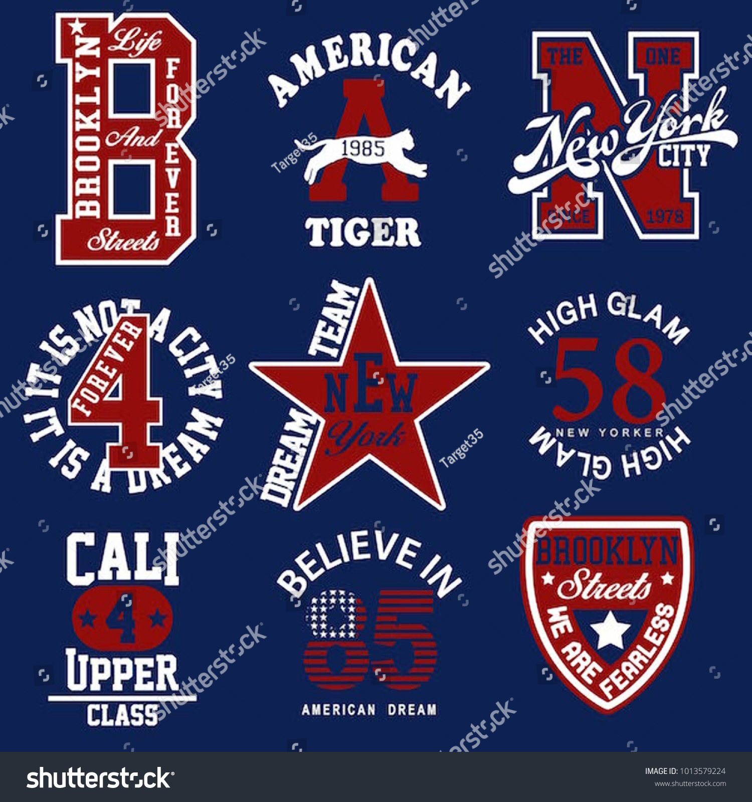Varsity Badges Graphic Stock Vector (Royalty Free) 1013579224 ...