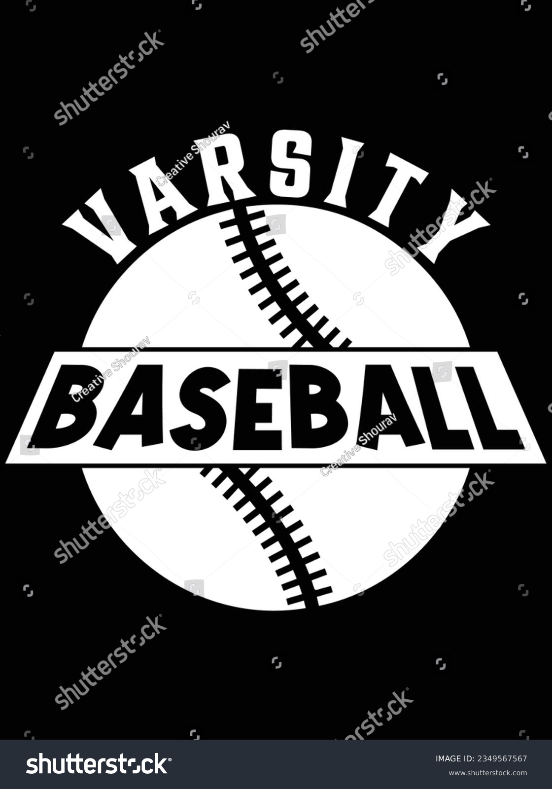 SVG of Varsity baseball vector art design, eps file. design file for t-shirt. SVG, EPS cuttable design file svg