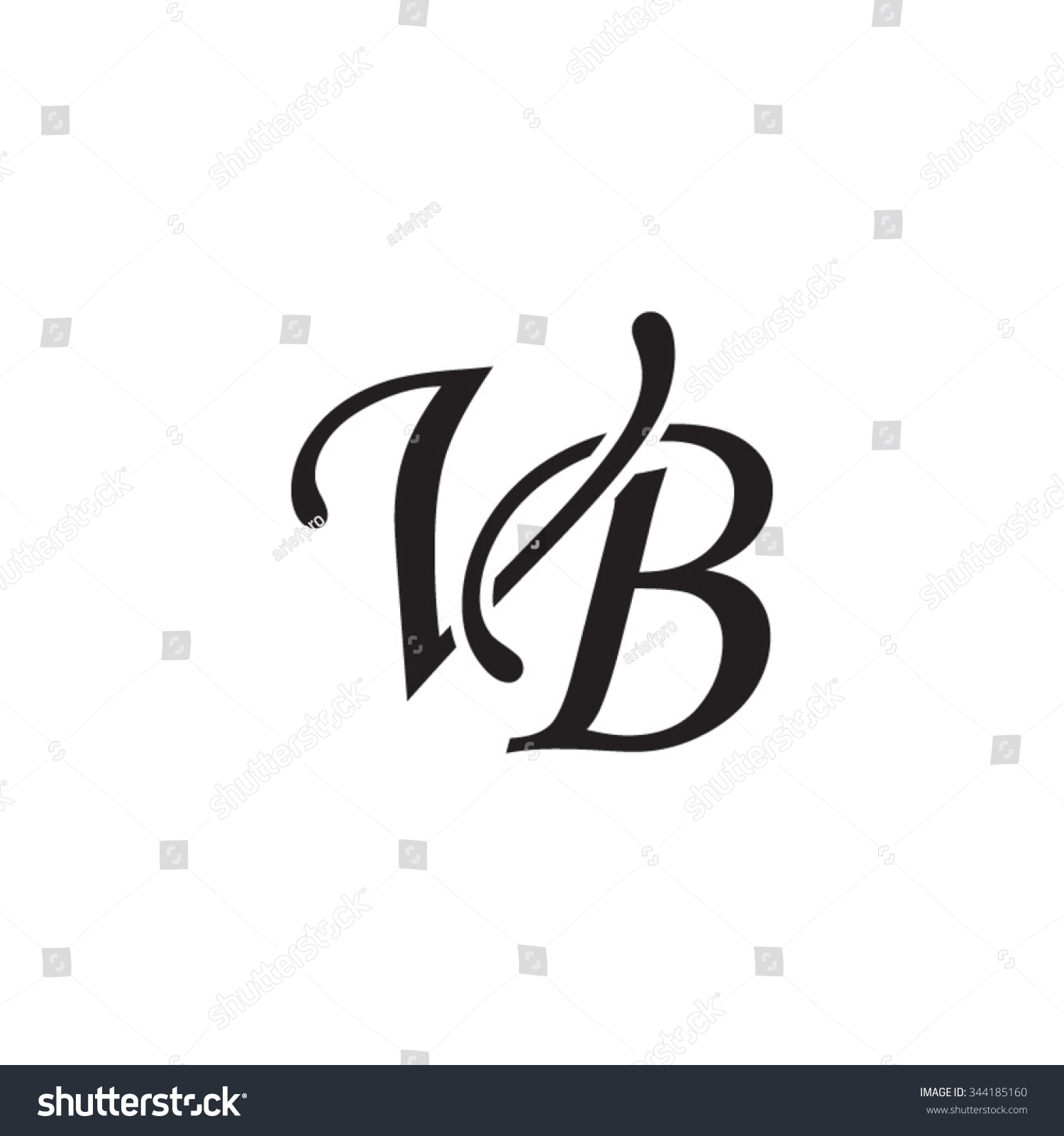 Vb Initial Monogram Logo Stock Vector Royalty Free 344185160