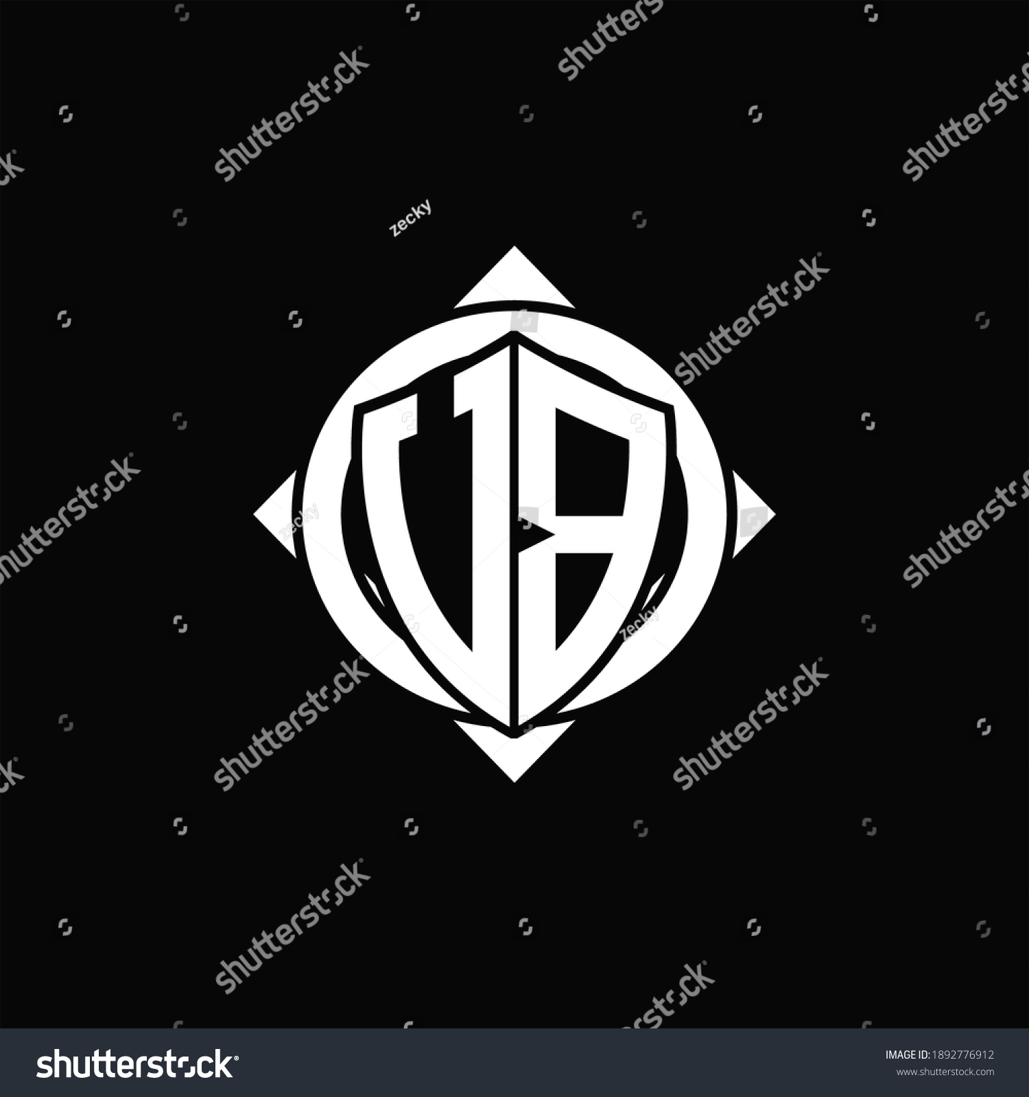 Vb Logo Monogram Isolated Circle Rounded Stock Vector (Royalty Free ...