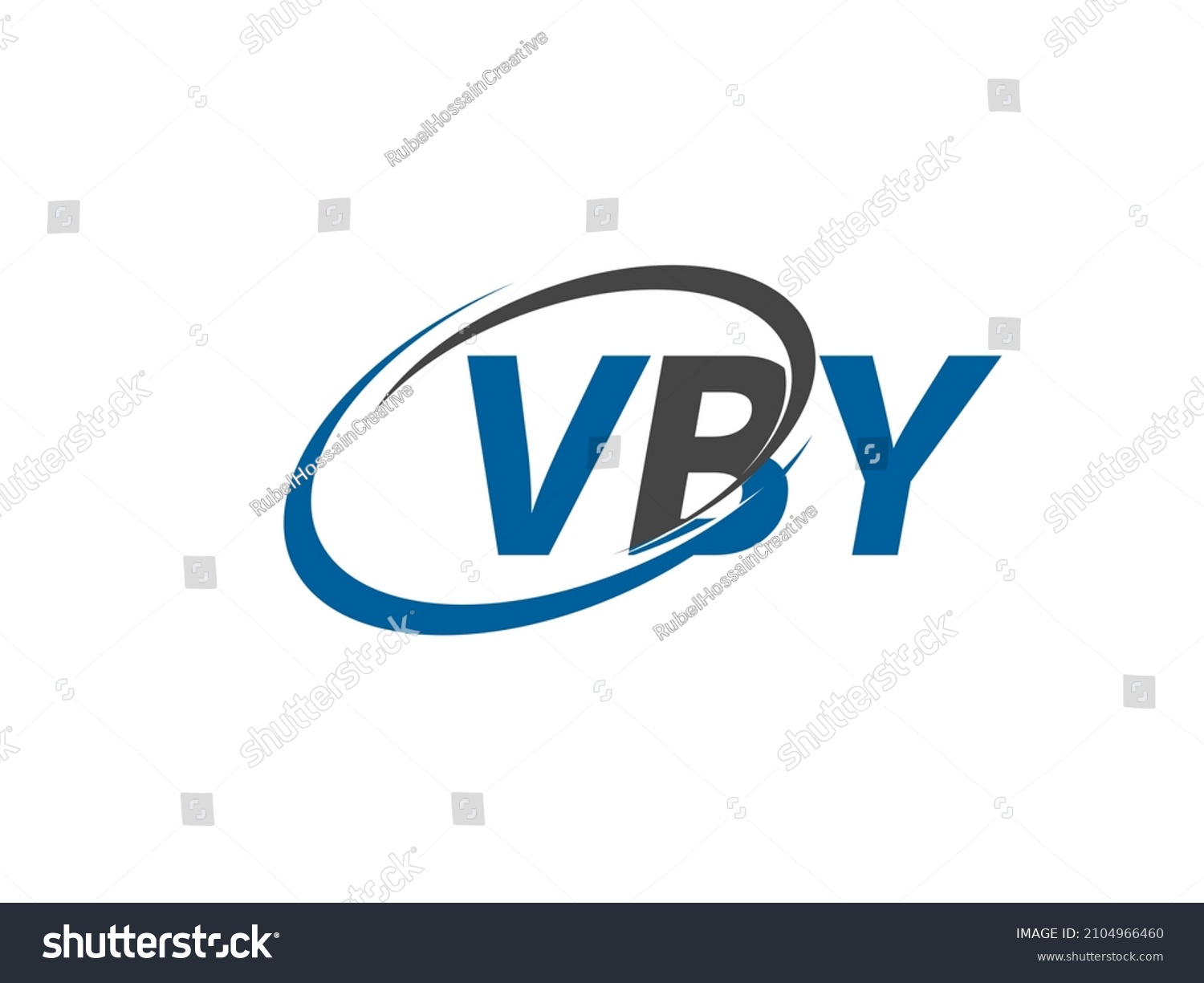 Vby Letter Creative Modern Elegant Swoosh Stock Vector (Royalty Free ...