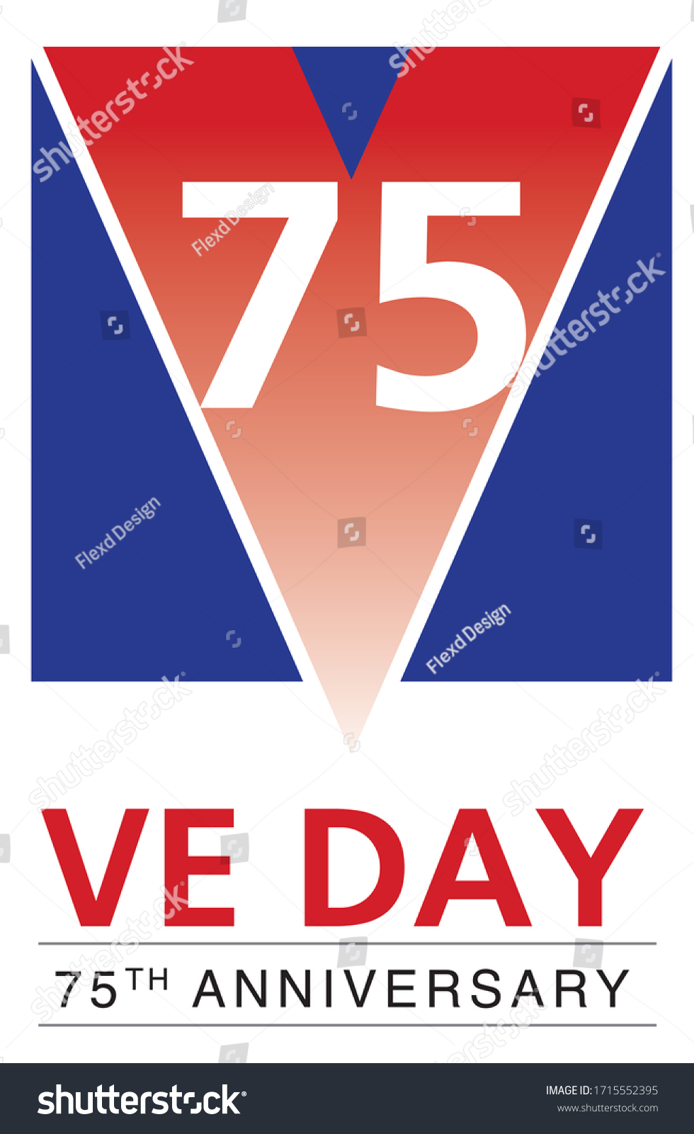 Ve Day Ww2 Anniversary 75th Logo Vector có sẵn (miễn phí bản quyền