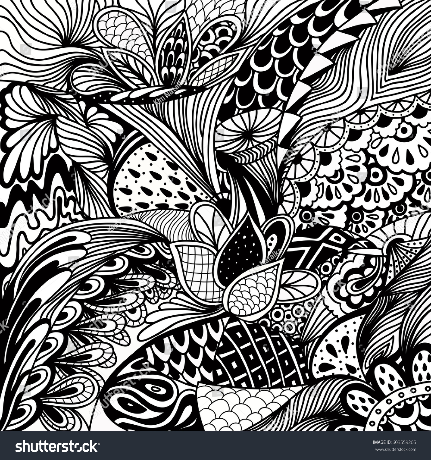 Vecror Hand Drawn Doodle Background Abstract Stock Vector (Royalty Free ...