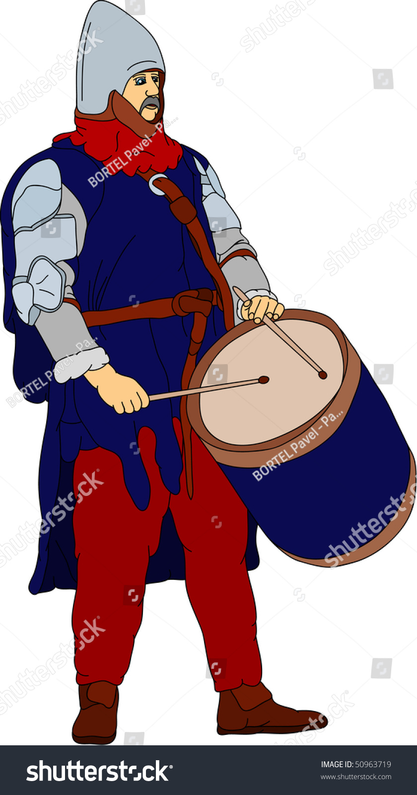 Vector - A Historical Drummer Playing The Drum - 50963719 : Shutterstock