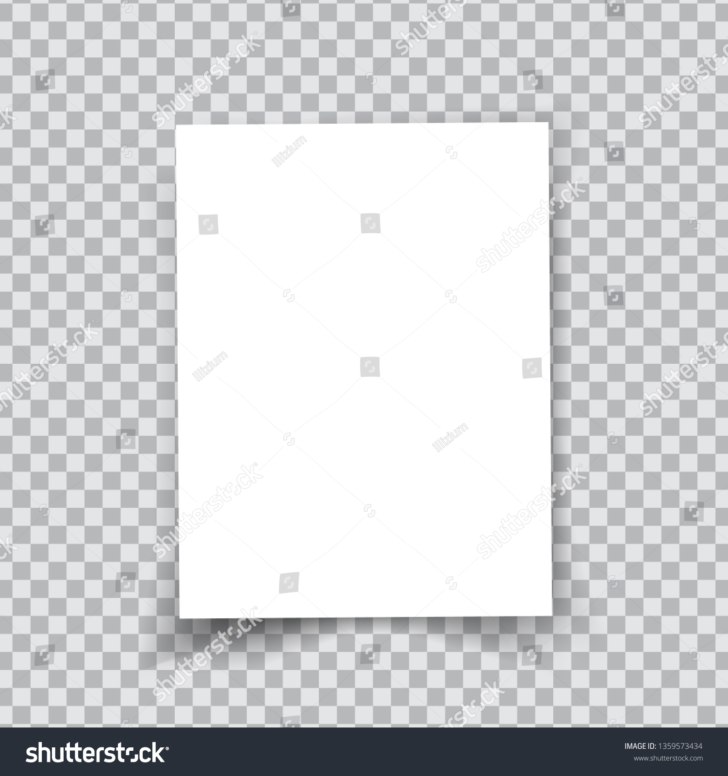 Vector A4 Paper Shadows On Transparent Stock Vector (royalty Free 