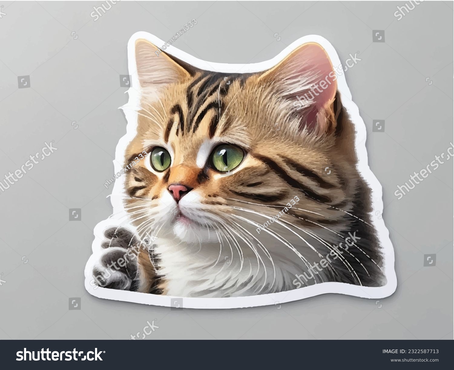 SVG of vector a sticker template of cat cartoon character svg