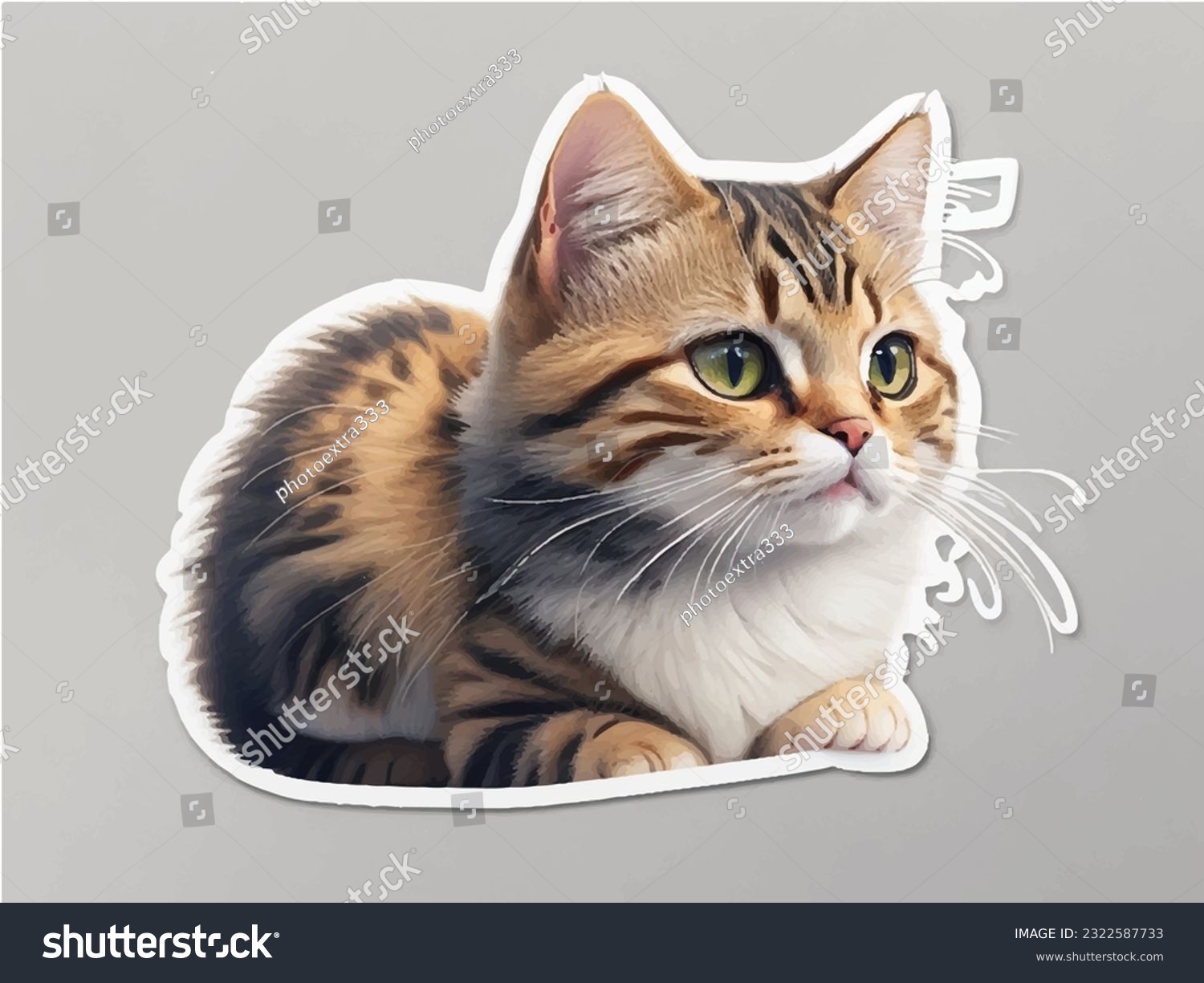 SVG of vector a sticker template of cat cartoon character svg
