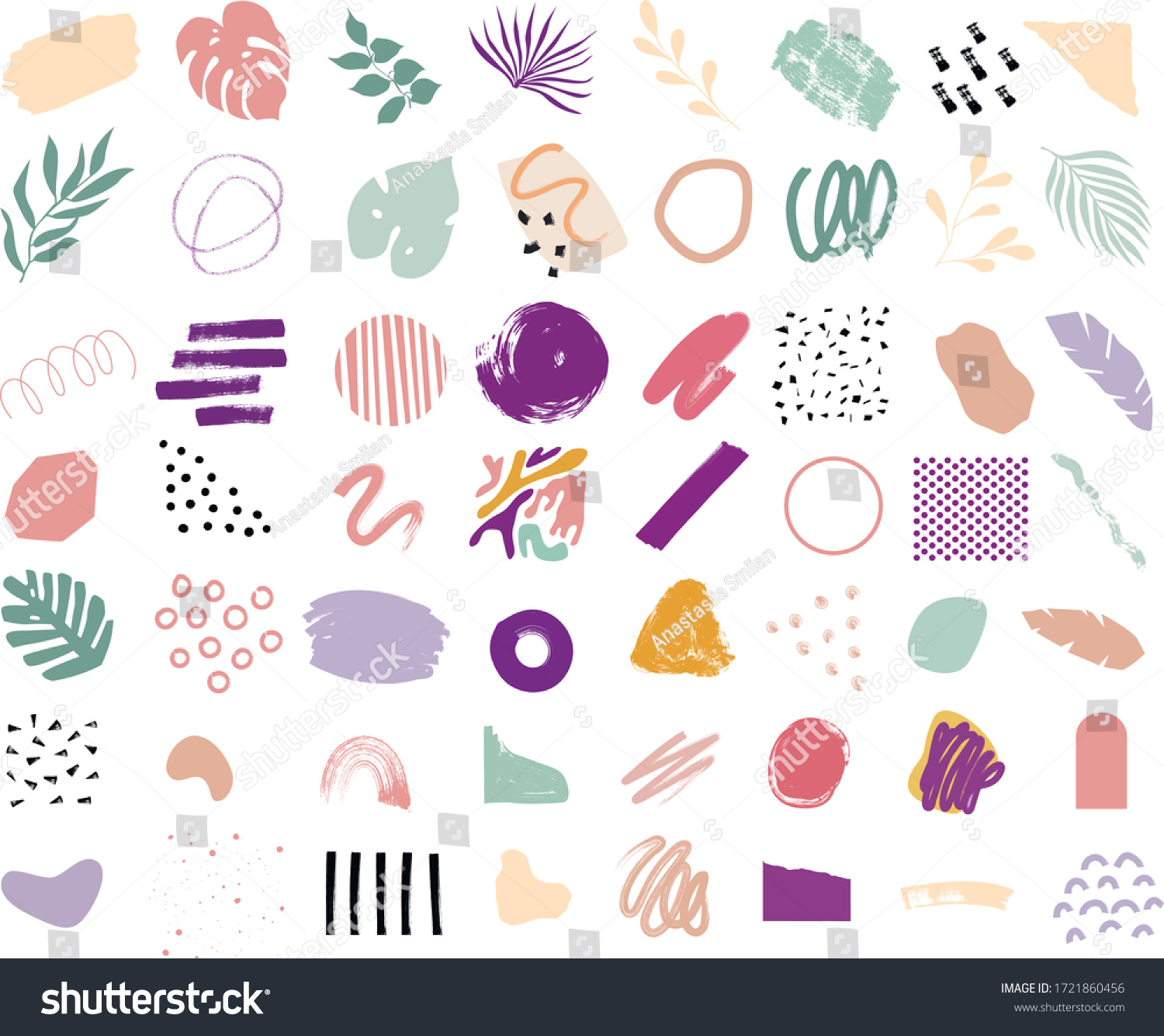 Vector Abstract Floral Clipart Collages On Stock Vector (Royalty Free ...