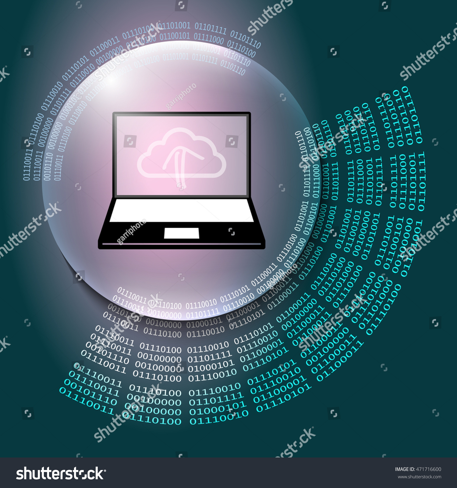 Vector Abstract Background Binary Code Laptop Stock Vector (Royalty ...