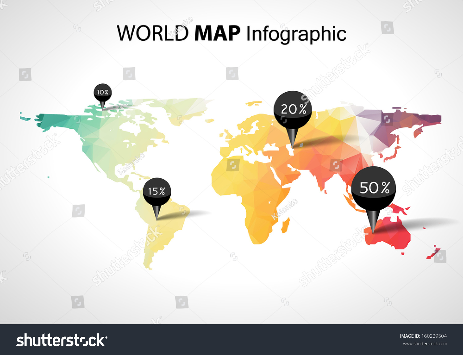 Download Vector Abstract 3 D World Map Pins Stock Vector (Royalty ...