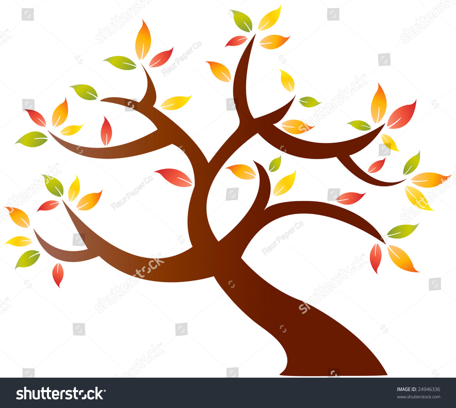 Vector Abstract Drawing Tree Autumn Fall Stock Vector 24946336 ...