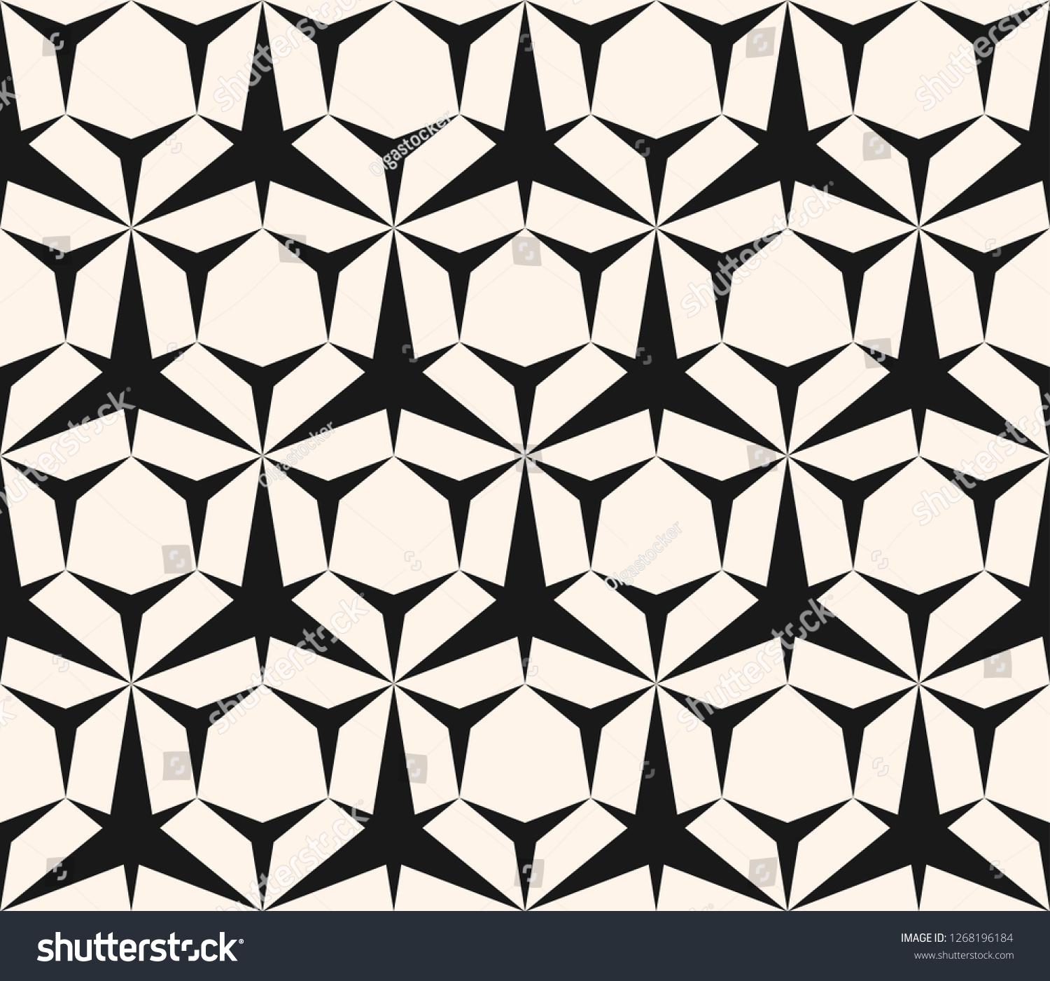 Vector Abstract Geometric Seamless Pattern Black Stock Vector (Royalty ...