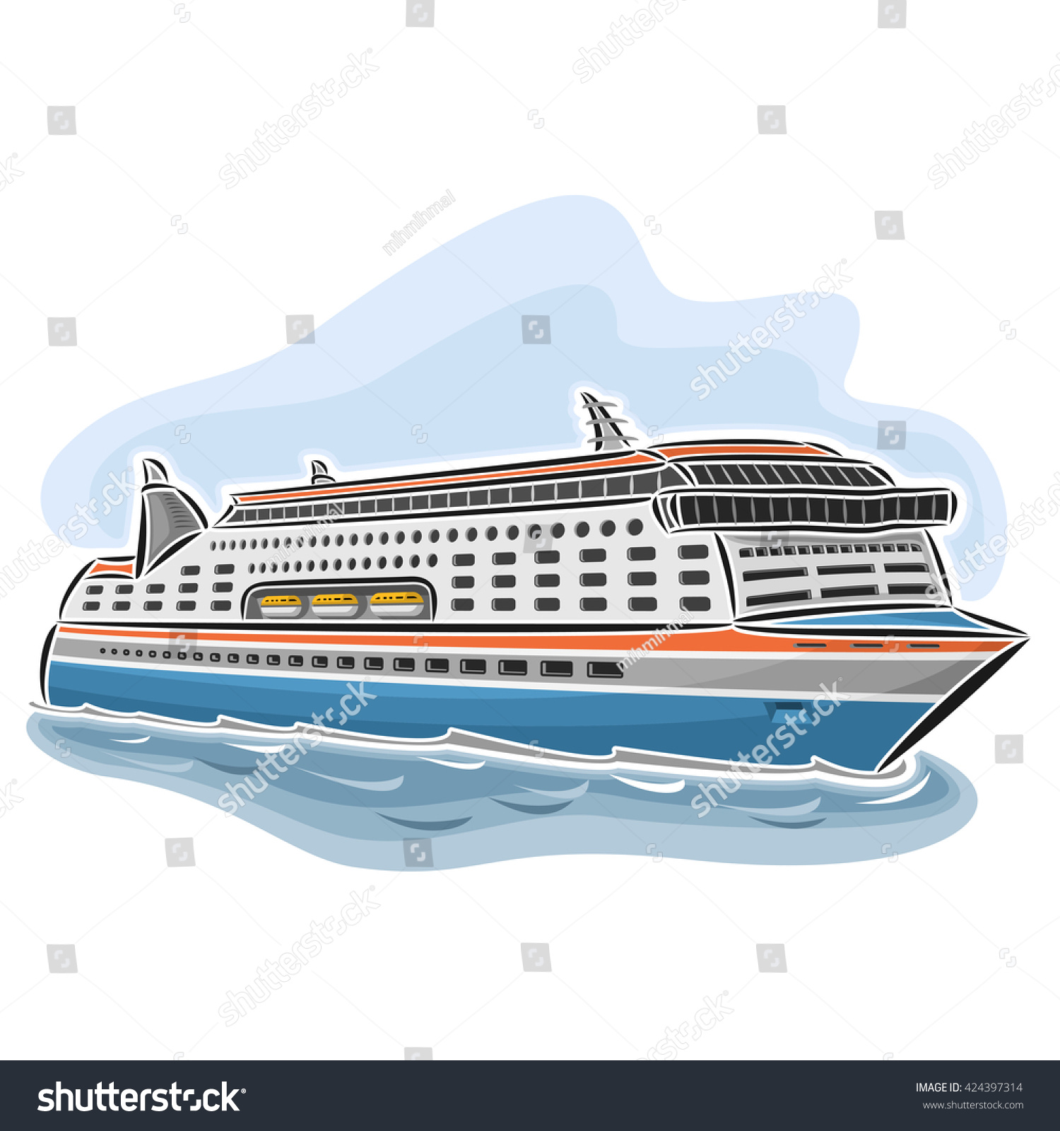 Vector Abstract Illustration Logo Cruise Ferry Stock Vector 424397314 ...