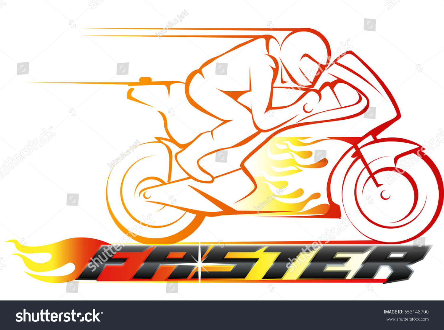 Vector Abstract Motor Racing On Fire Stock Vector 653148700