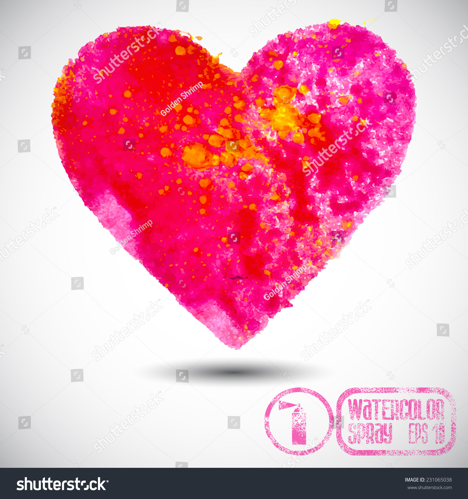 Vector Abstract Watercolor Heart Splashes Stock Vector Royalty Free