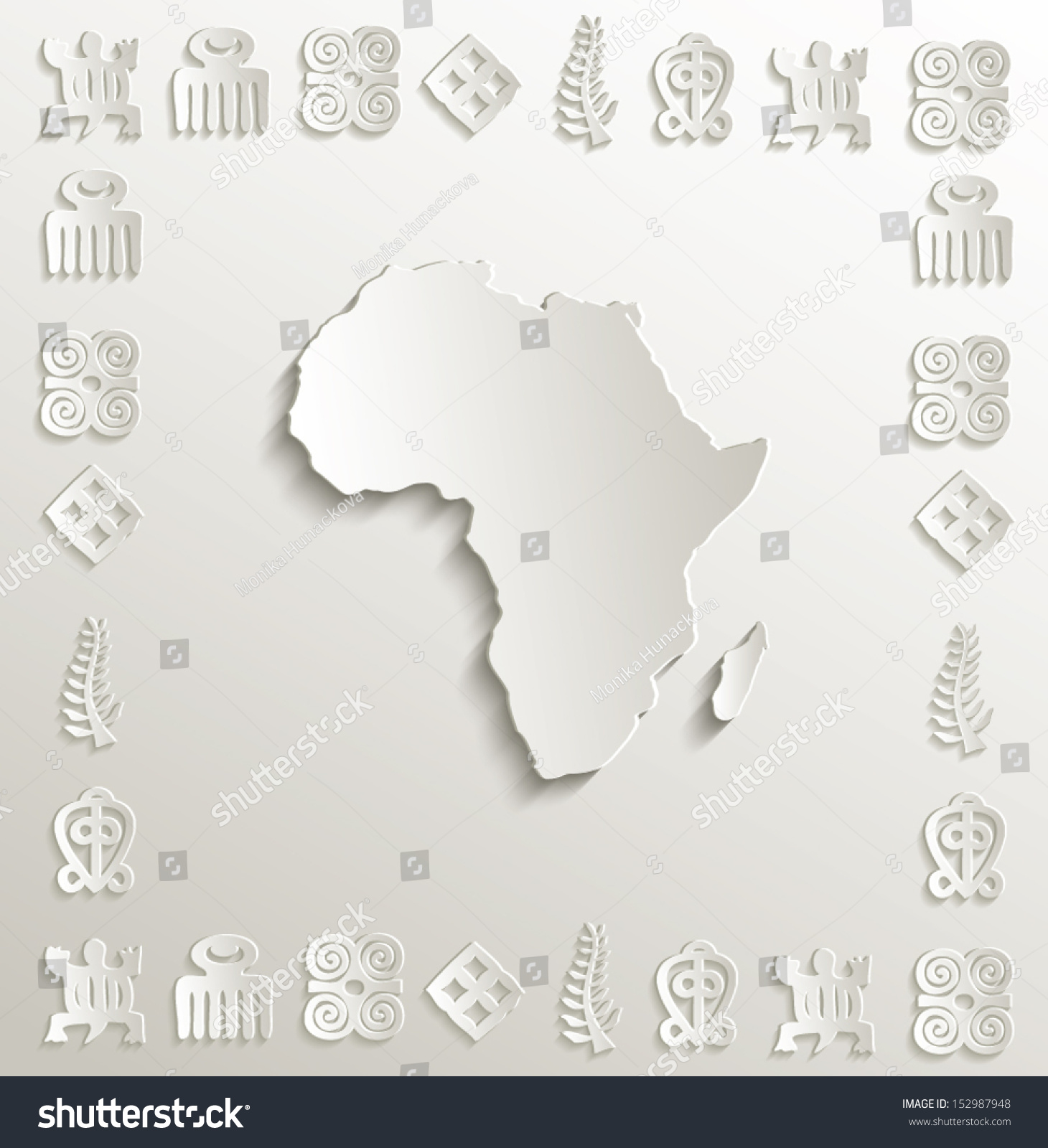 Vector Africa Map Symbol Frame Paper 库存矢量图（免版税）152987948 Shutterstock 7821