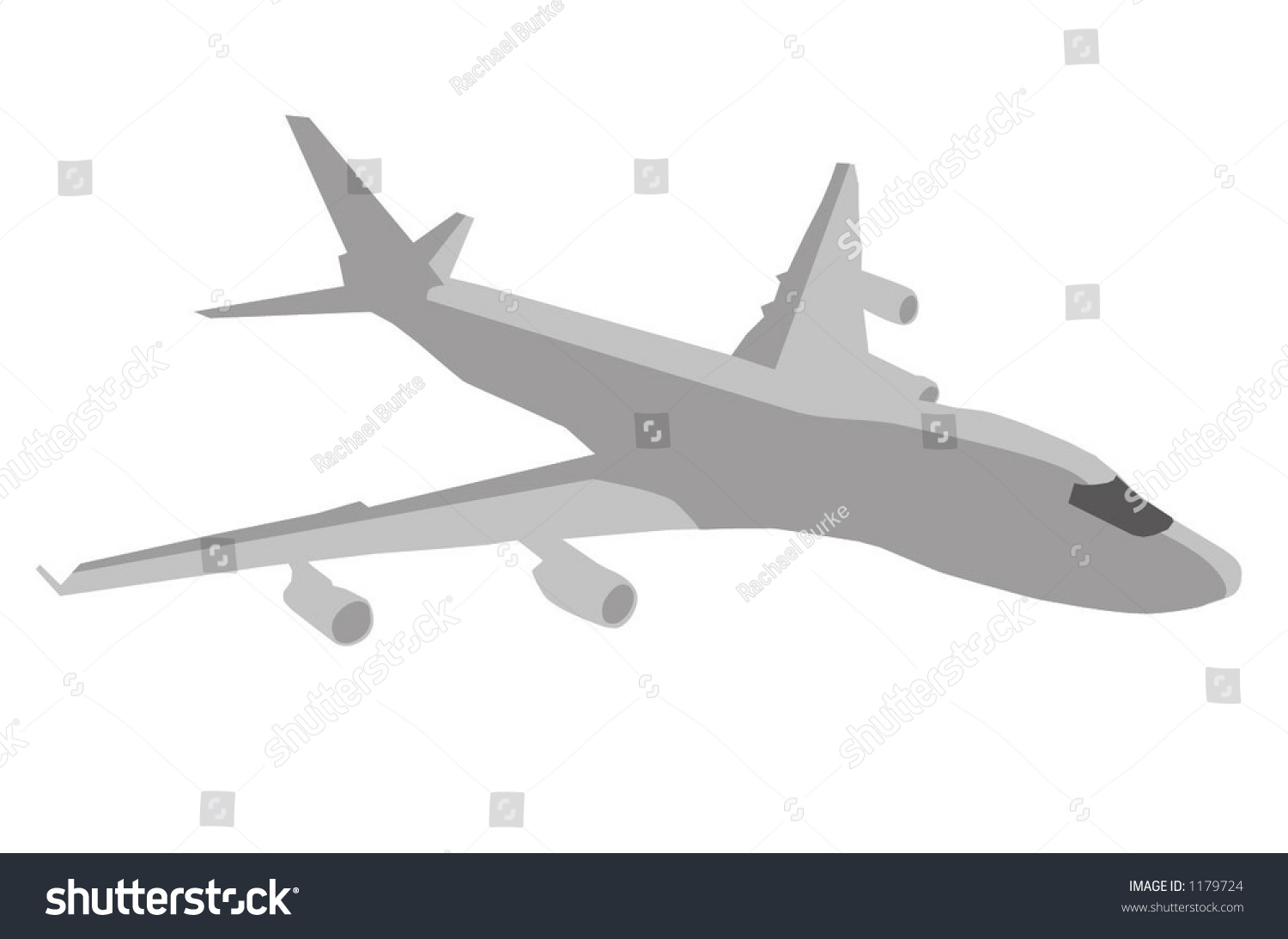 SVG of Vector 747 Airplane with shadows svg