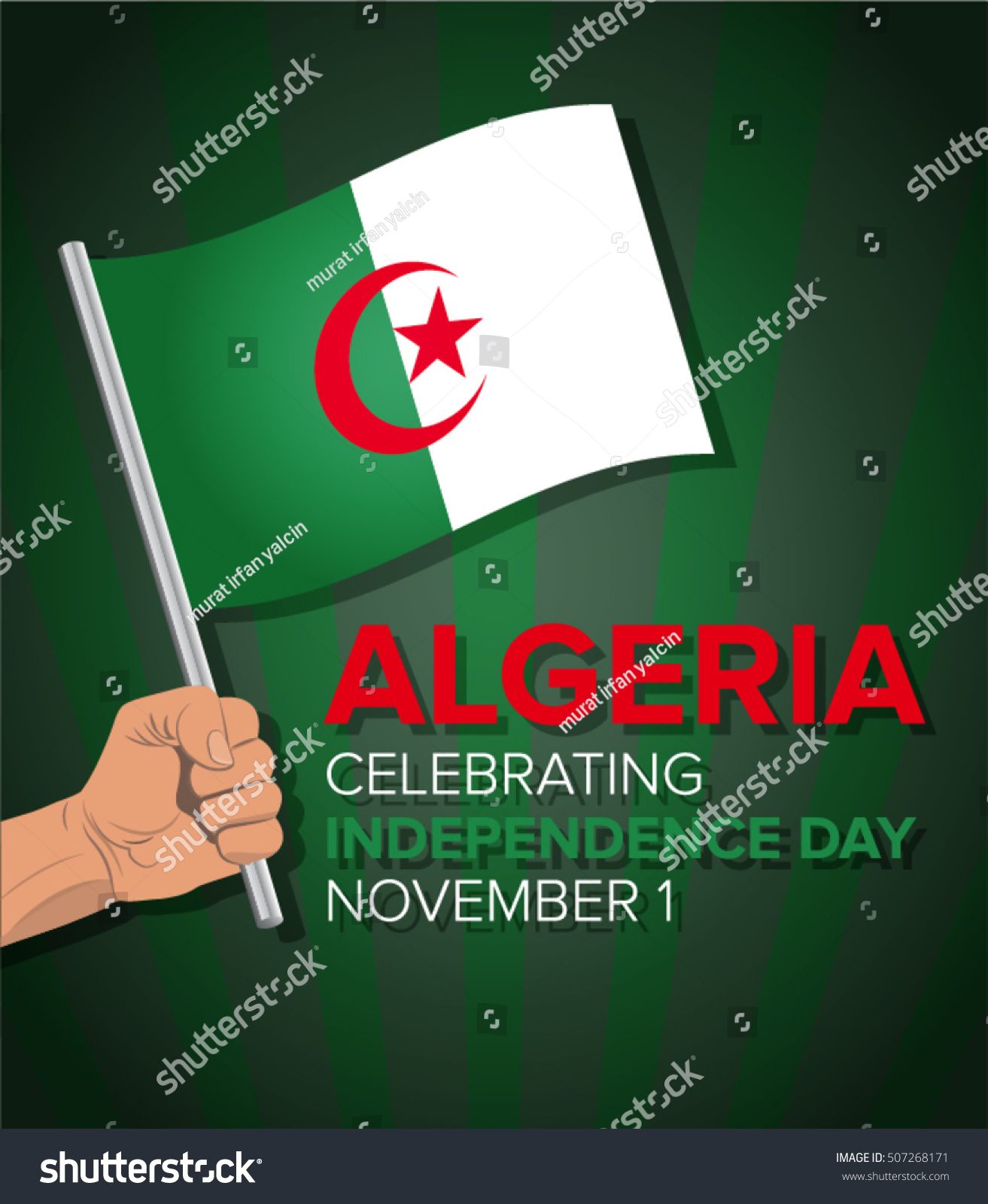 Vector Algerian Independence Day Celebrating 1st Stock ...