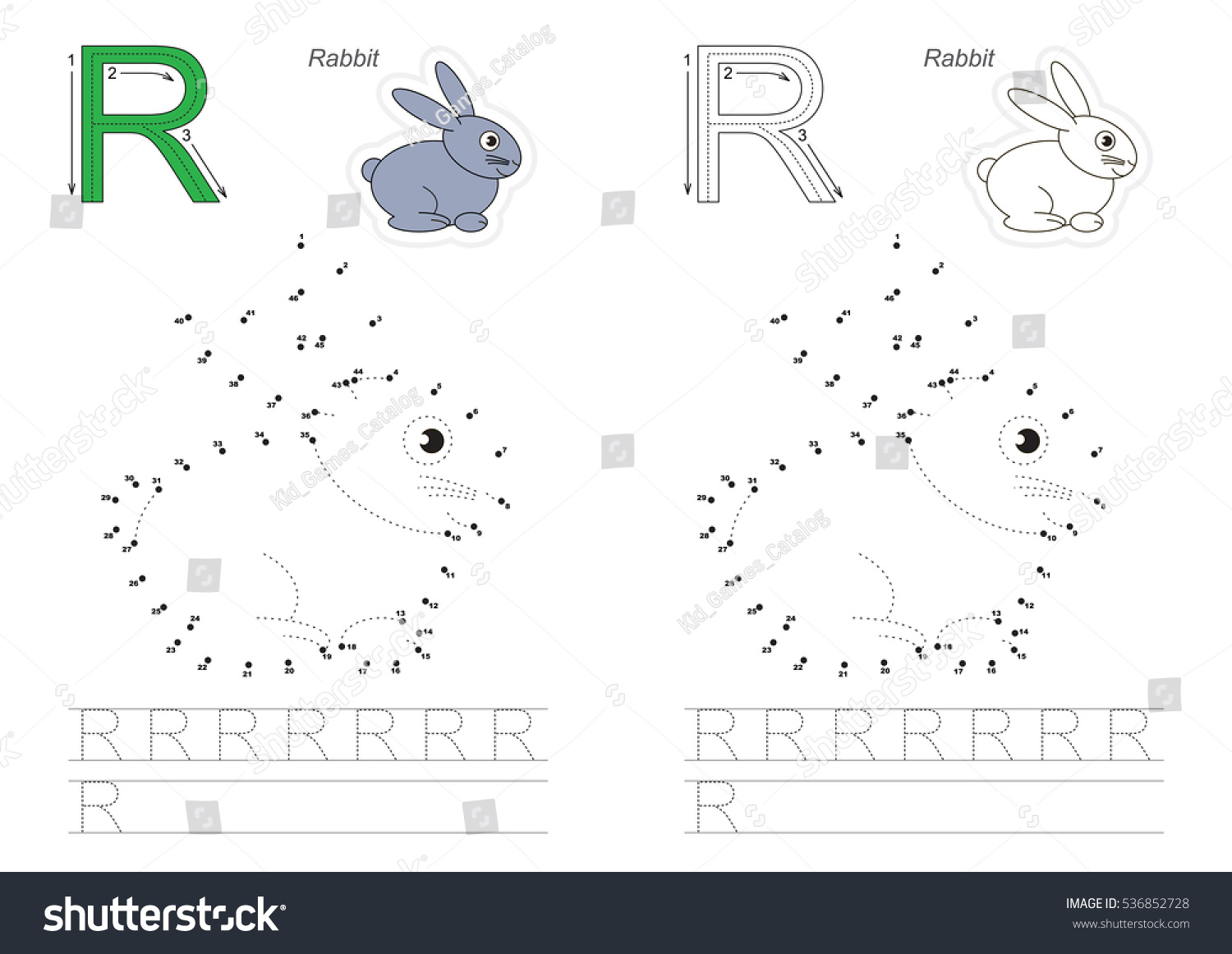 Vector Alphabet Exercise Kid Educational Games Stock Vector