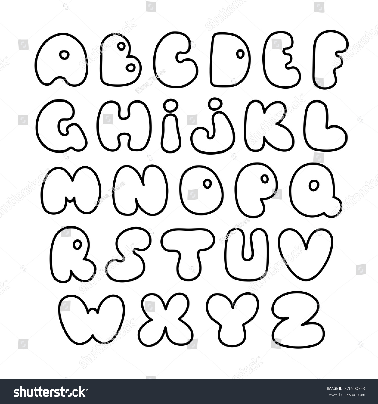 Vector Alphabet Hand Drawn Letters Creative Stock Vector 376900393 ...