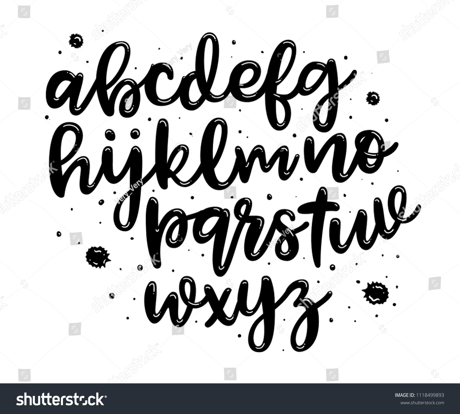 Vector Alphabet Handwritten Brush Style Modern Stock Vector (royalty 