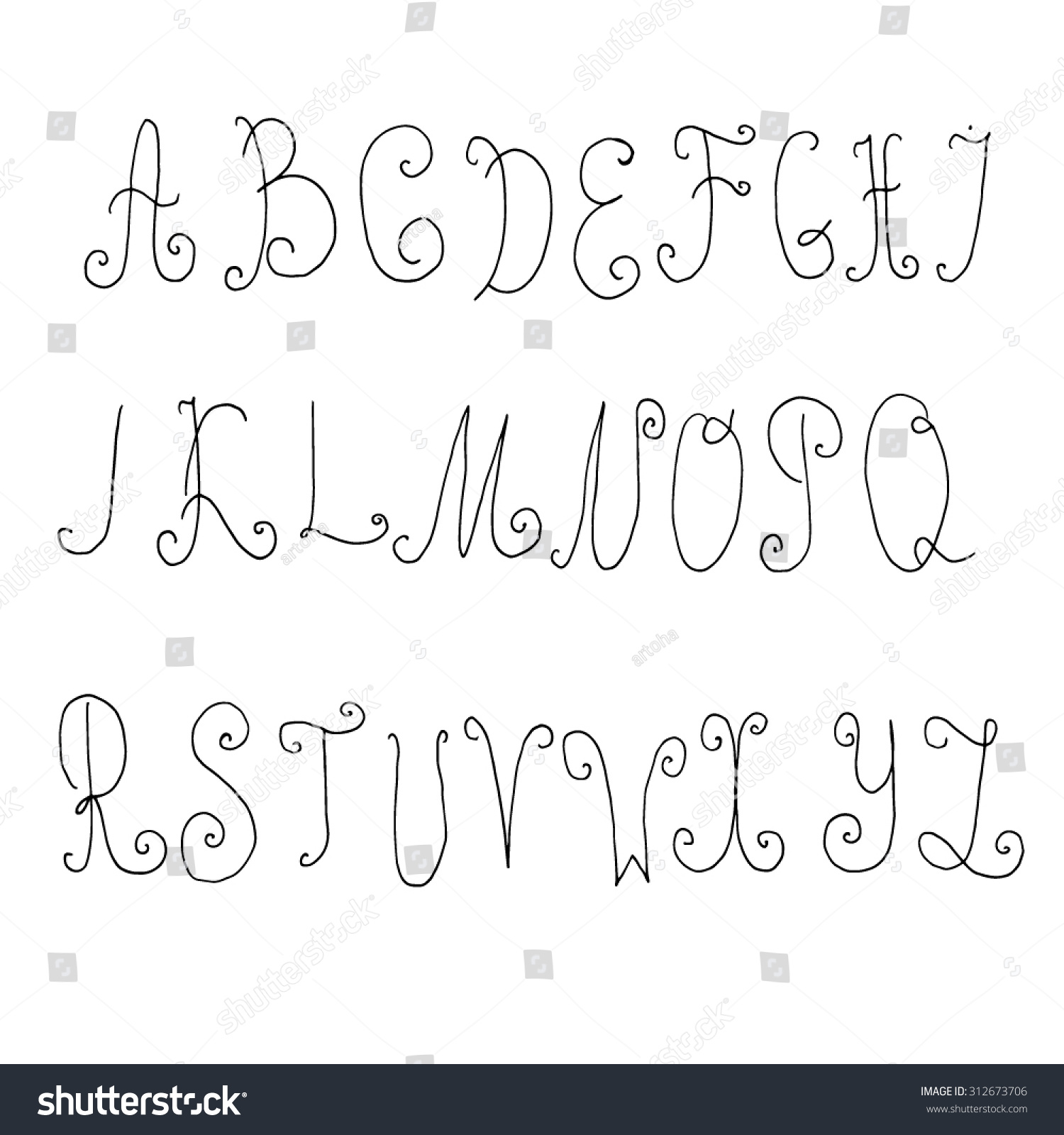 Vector Alphabet Letters Alphabet Written Stock Vector (Royalty Free ...