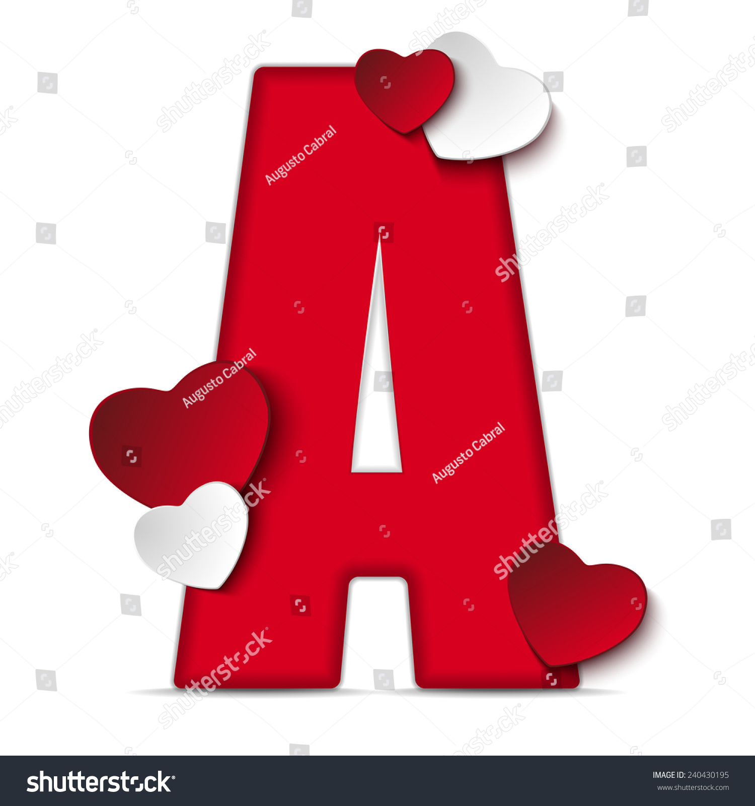 Download Vector Alphabet Letters Red Heart Valentine Stock Vector ...