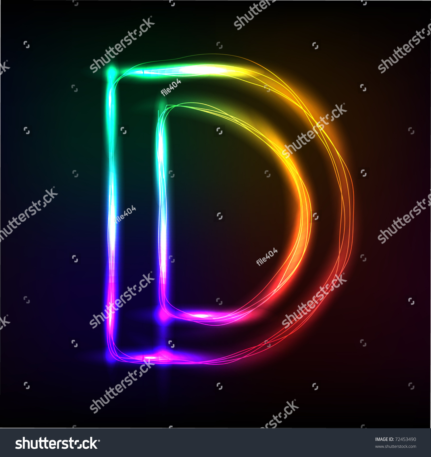 Vector Alphabet. Neon Letter D - 72453490 : Shutterstock