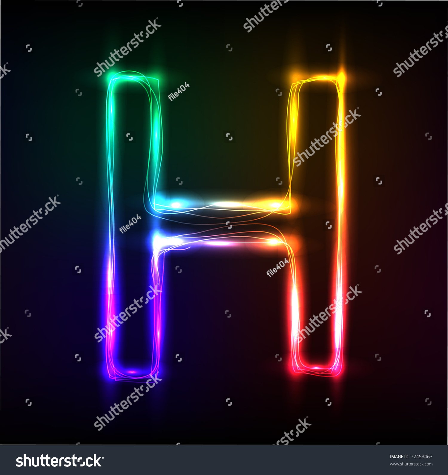 vector neon letter Stock Letter Vector Alphabet Neon H Vector 72453463