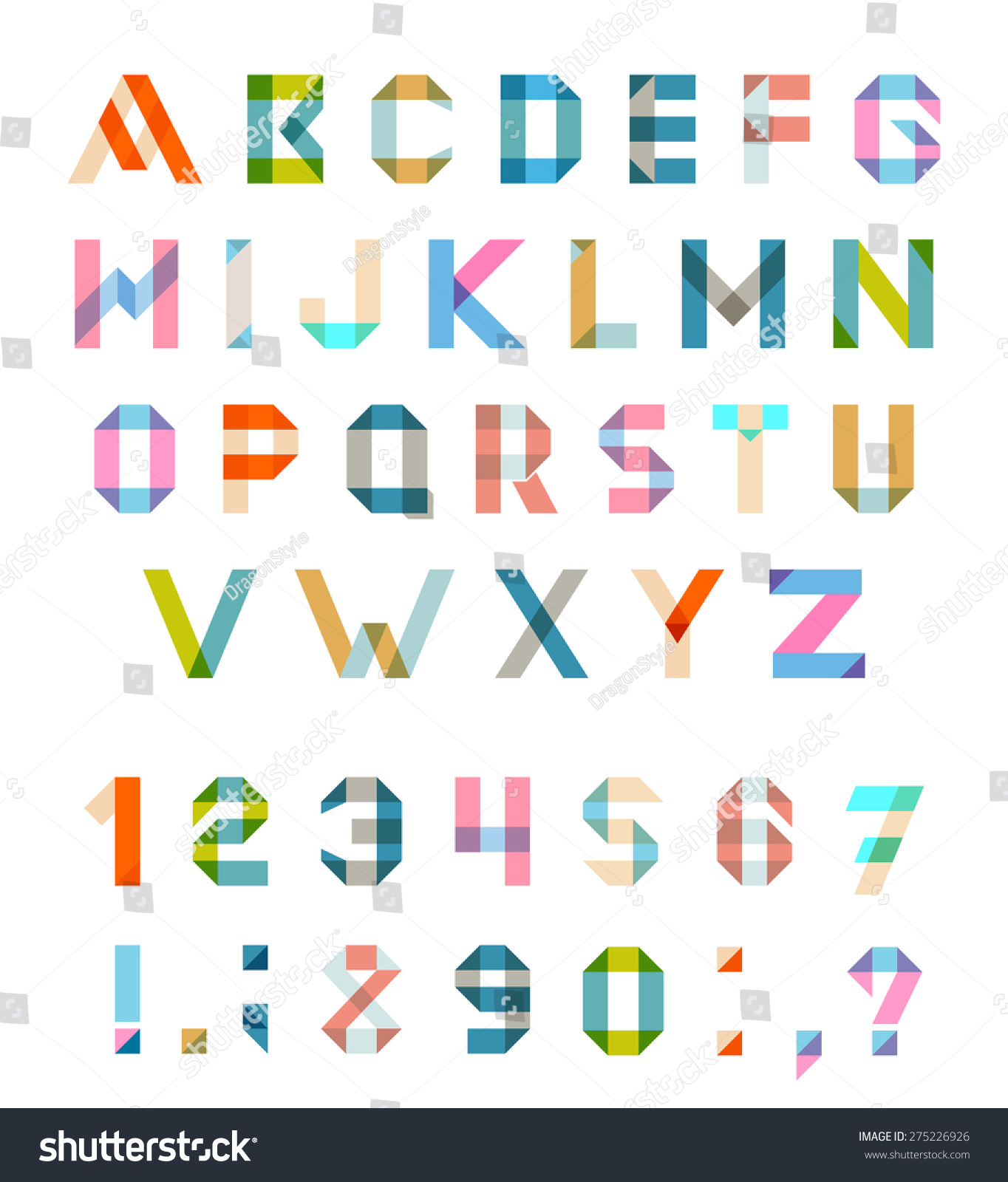 Vector Alphabet Set Fun Geometric Font Stock Vector 275226926 ...