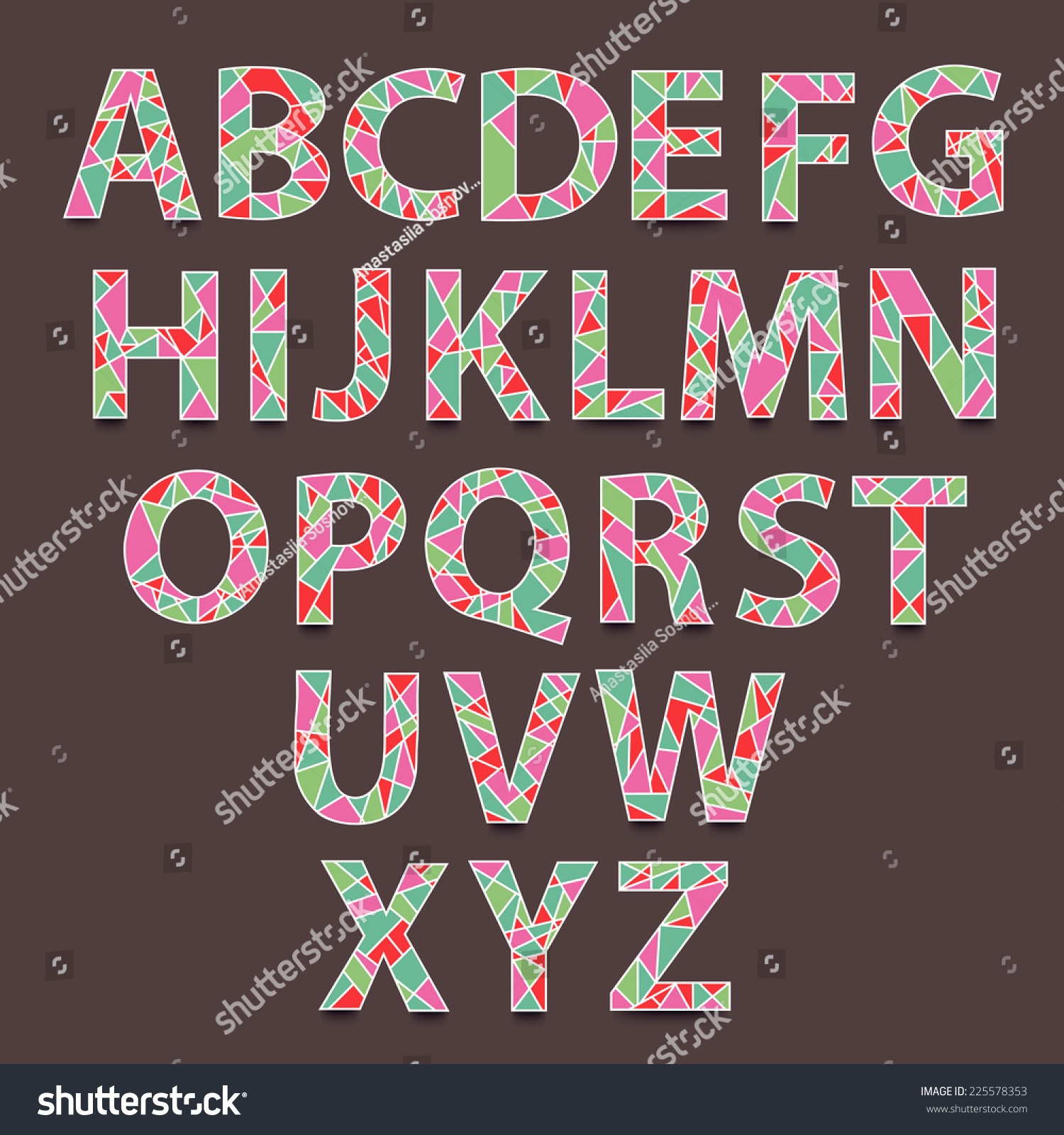 Vector Alphabet Set Hand Drawn Triangle Stock Vector (Royalty Free ...