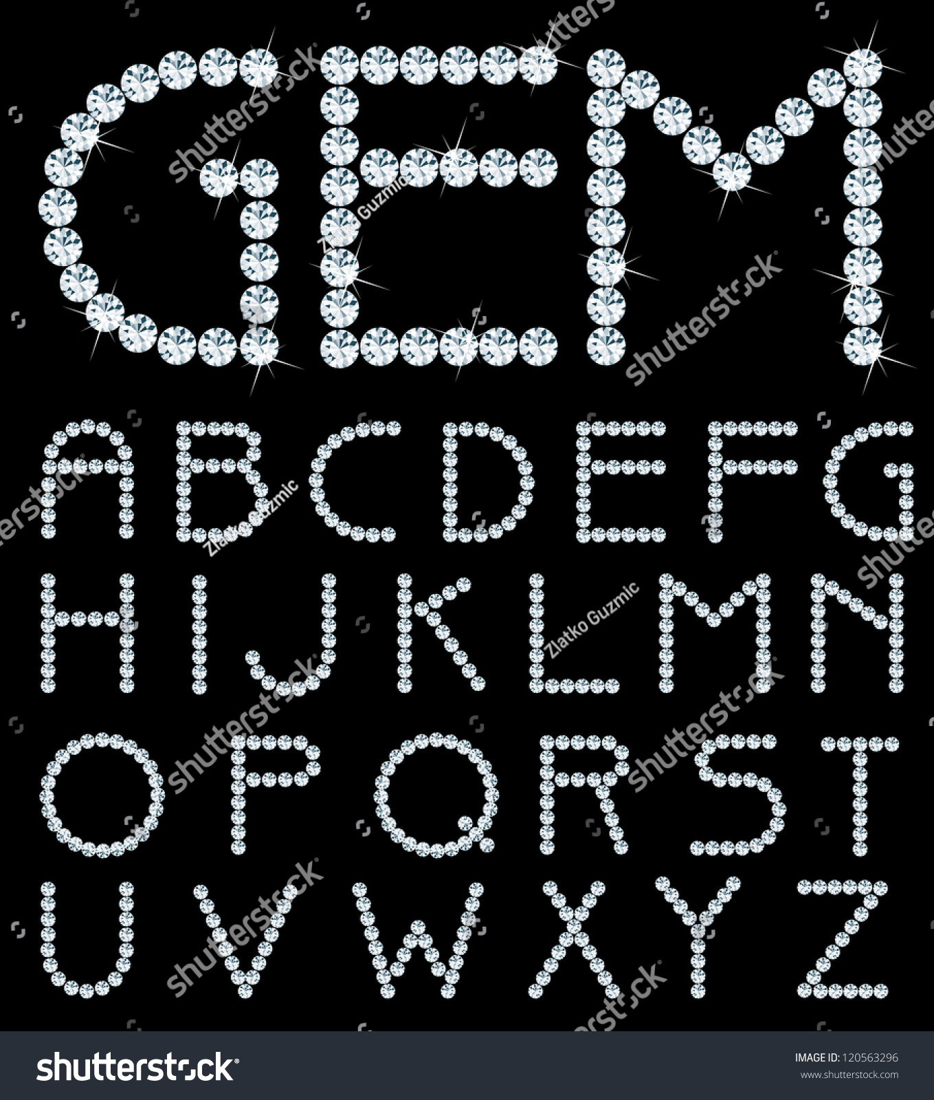 Vector Alphabet With Diamonds - 120563296 : Shutterstock