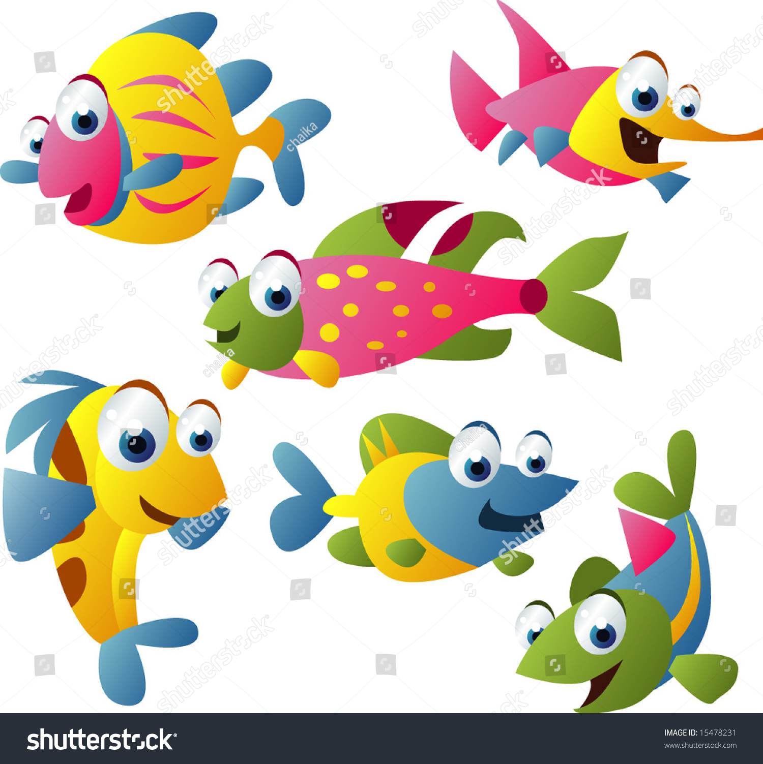 Vector Animal Set 20: Fish - 15478231 : Shutterstock