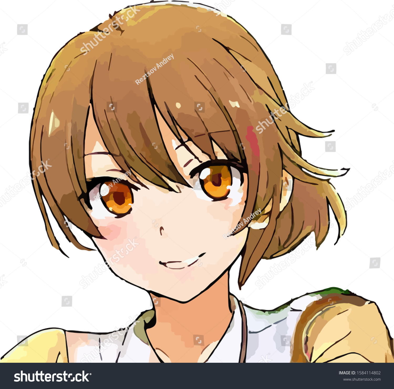 Vector Anime Characters Anime Girl Japanese Stock Vector Royalty Free