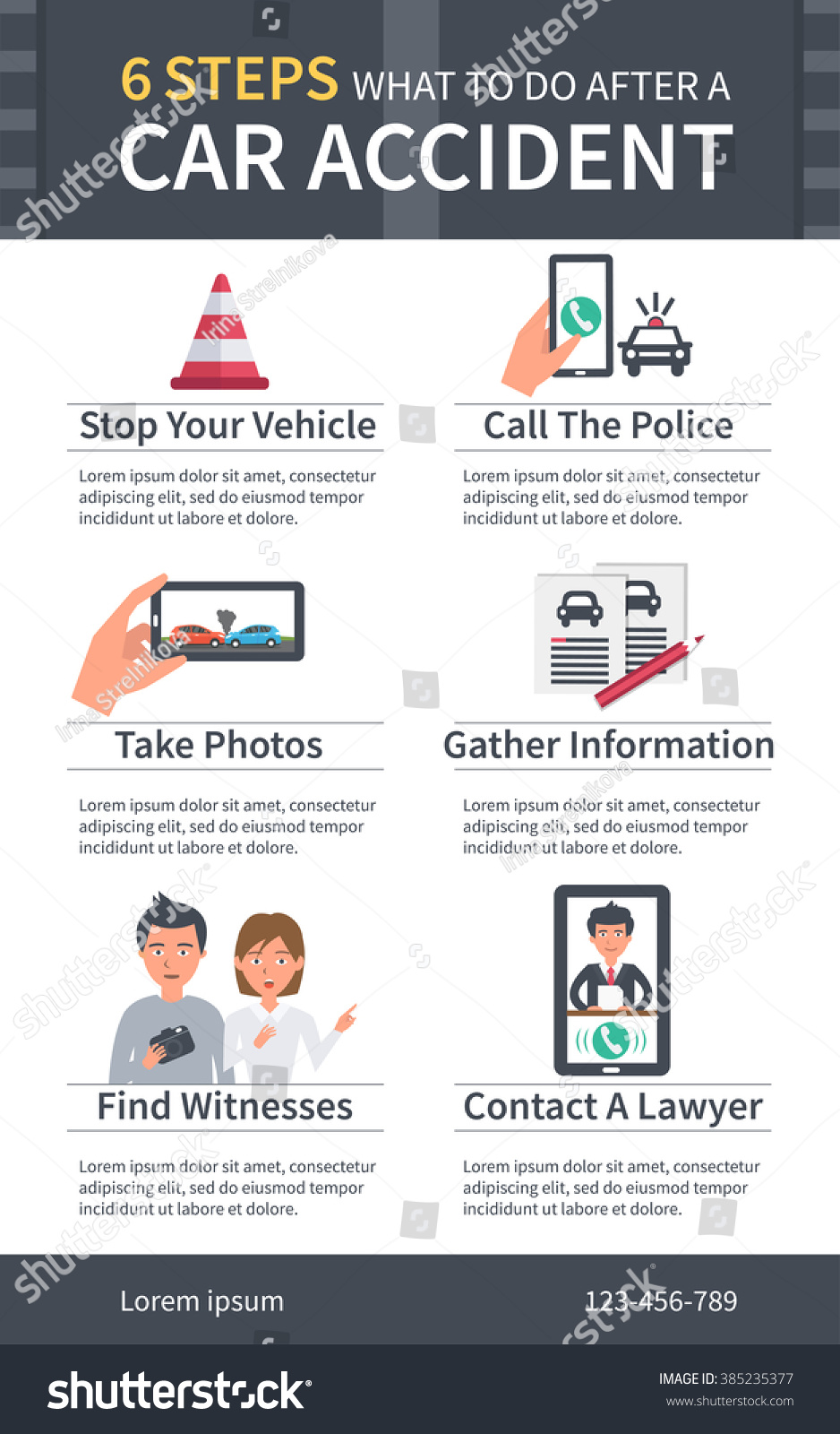 Vector Accident Infographic Steps What Do Stock Vector 385235377  Shutterstock