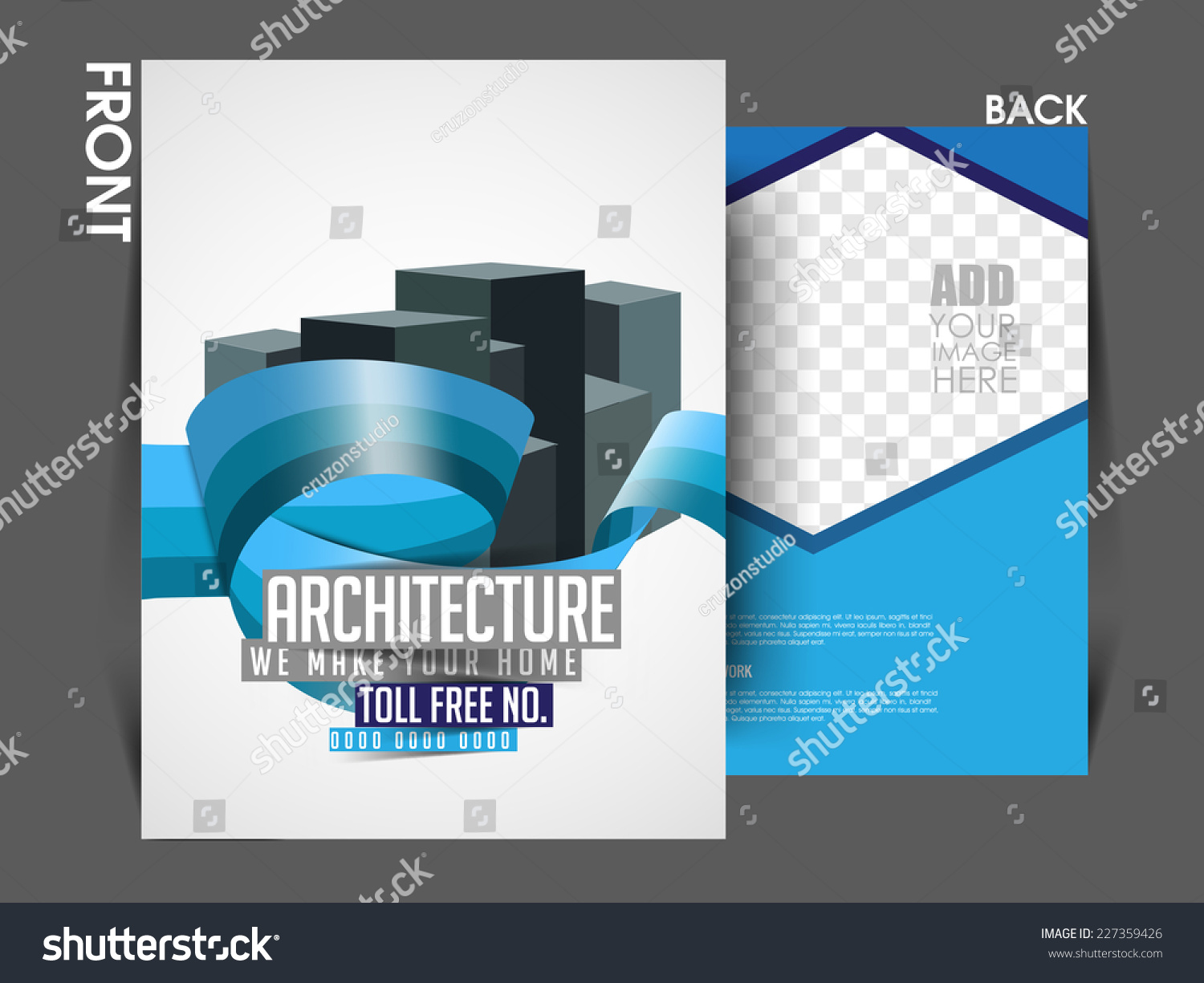 Vector Architecture Front Back Flyer Template Stock Vector (Royalty Vector Architecture Front Back Flyer Template Stock Vector (Royalty