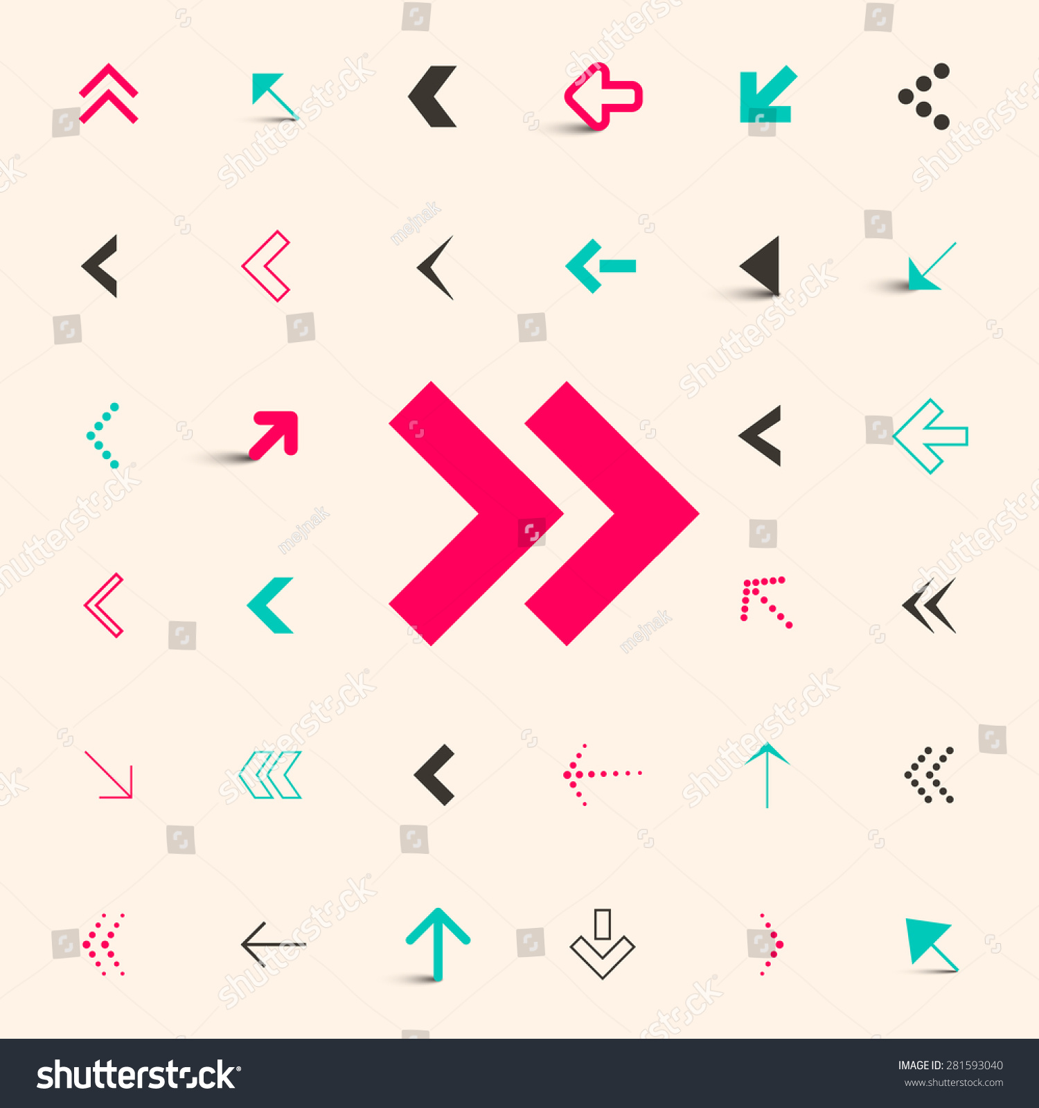 Vector Arrows Buttons Set 281593040 Shutterstock