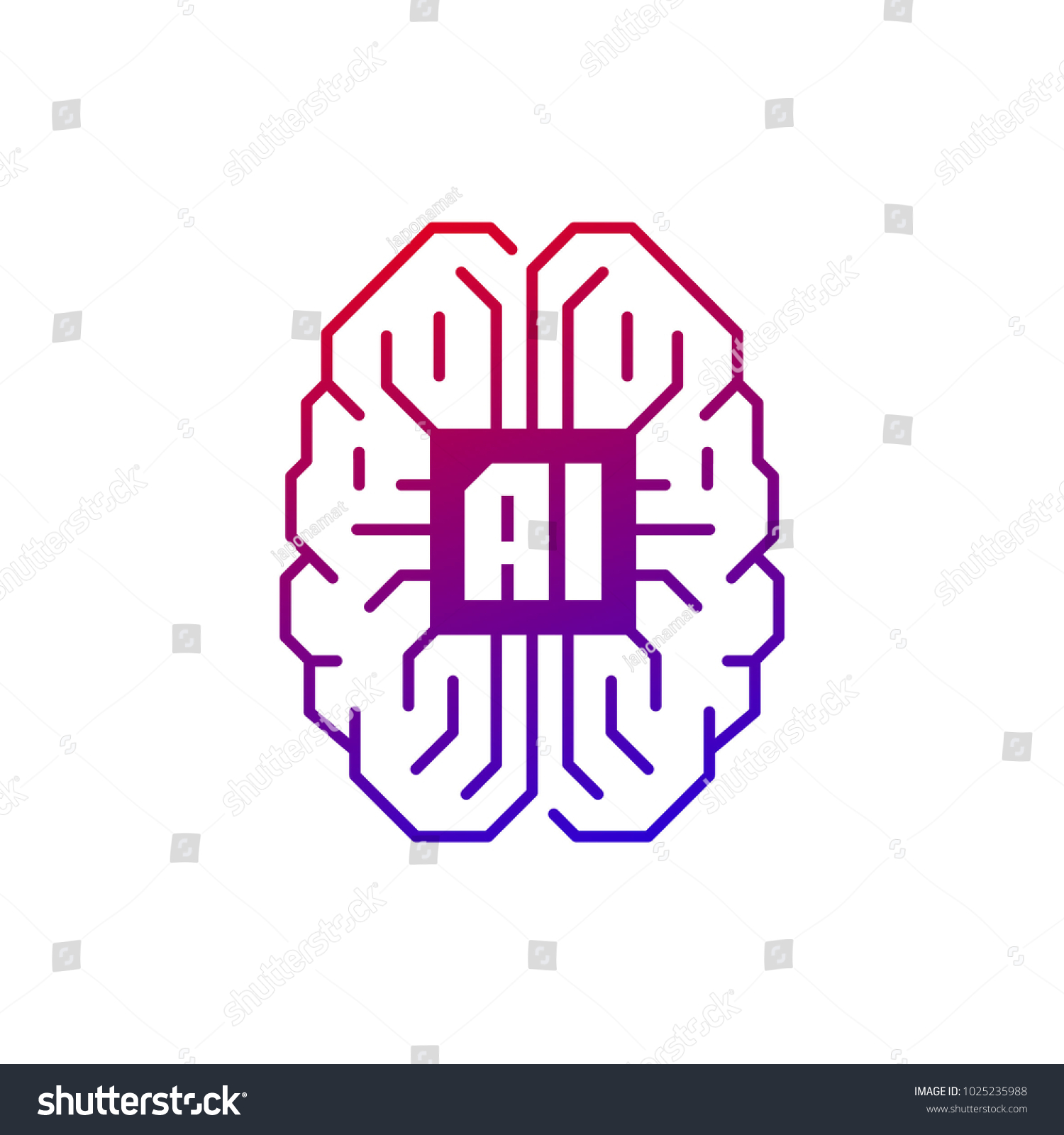 Vector Artificial Intelligence Brain Logo Stock Vector (Royalty Free ...