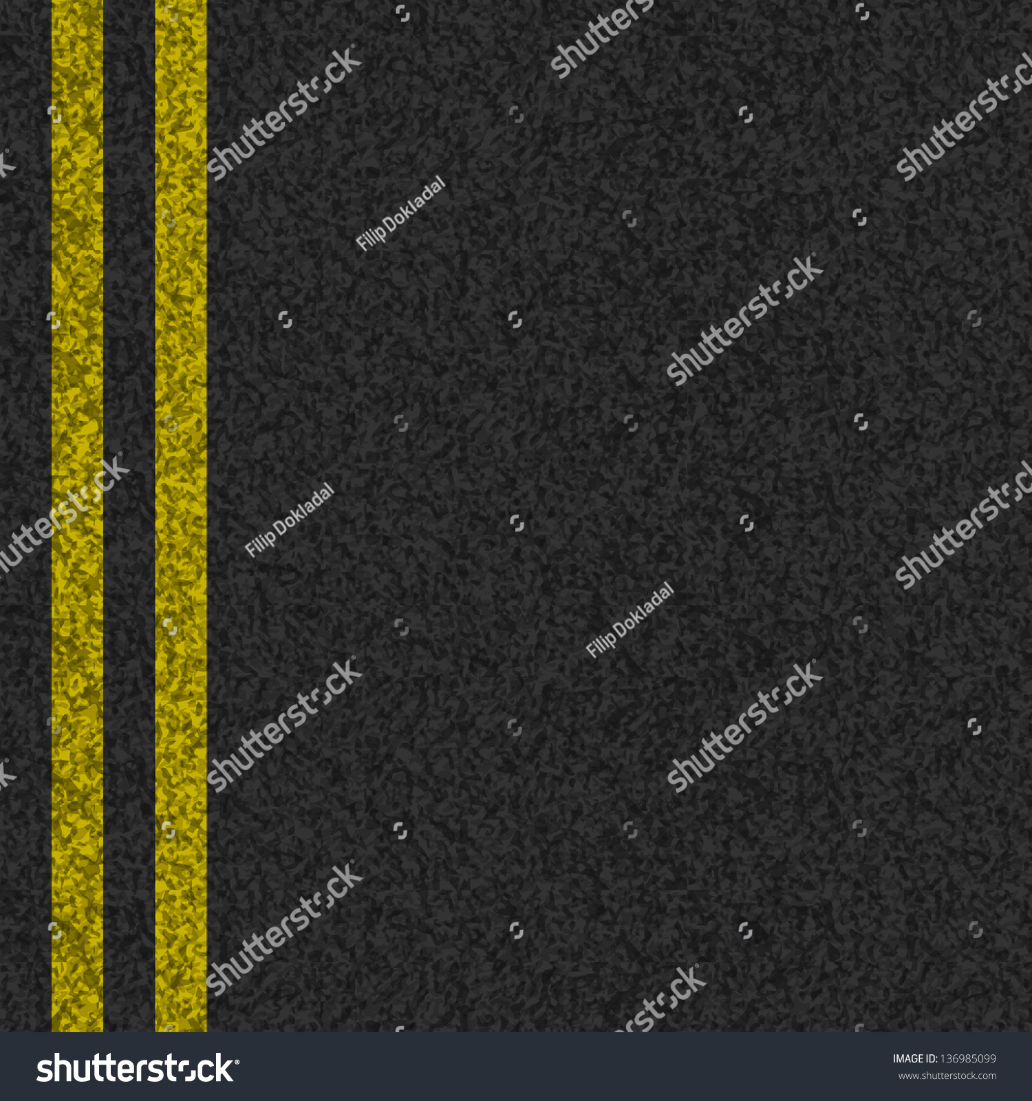 SVG of Vector asphalt background texture with two yellow stripes in eps10 svg