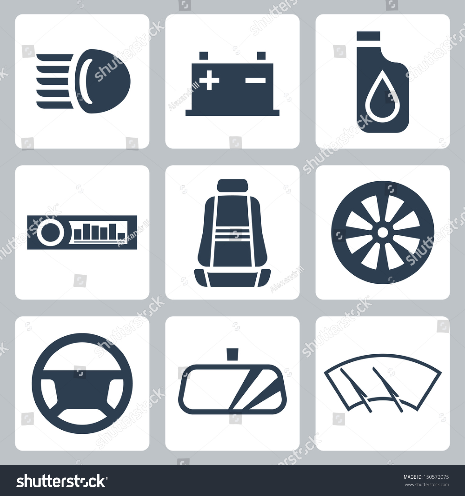 SVG of Vector auto parts icons set svg