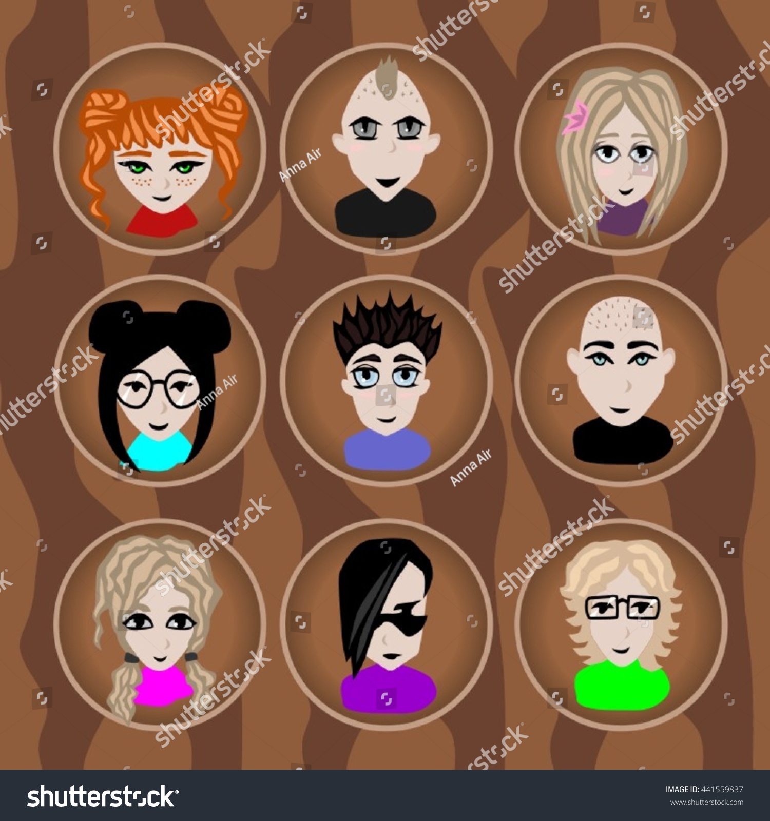 Vector Avatar Profile Icon Different Children Stock Vector (Royalty ...