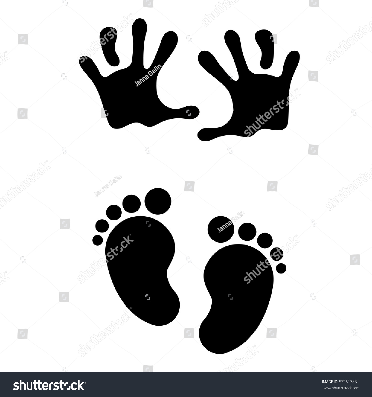 Vector Baby Arms Foot Baby Hands Stock Vector (Royalty Free) 572617831 ...