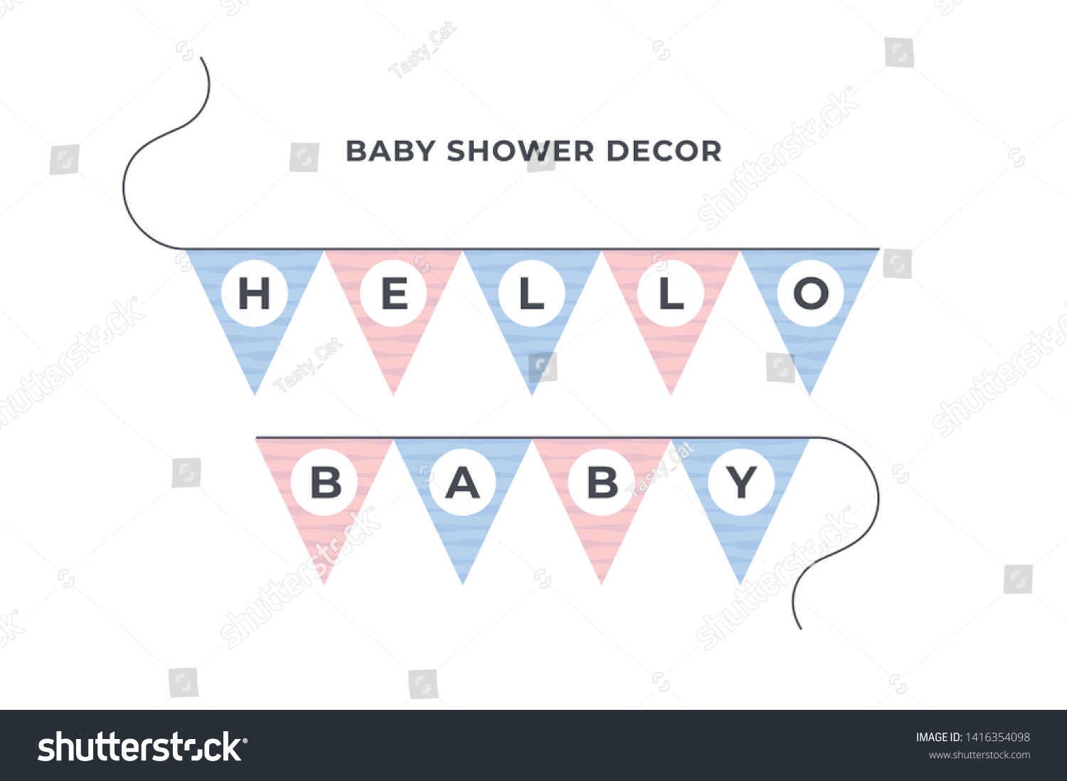 Vector Baby Shower Banner Template Scandinavian Stock Vector Throughout Baby Shower Banner Template